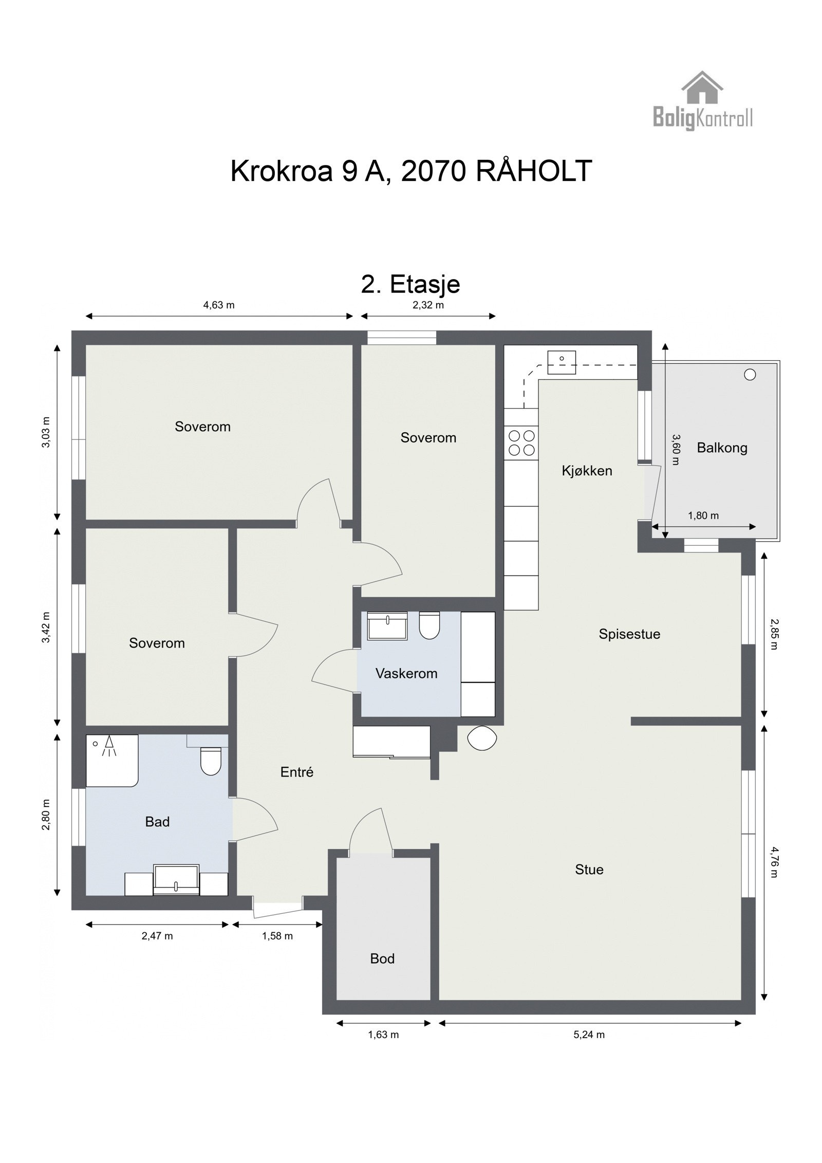 Plantegning - Krokroa 9A Galleribilde