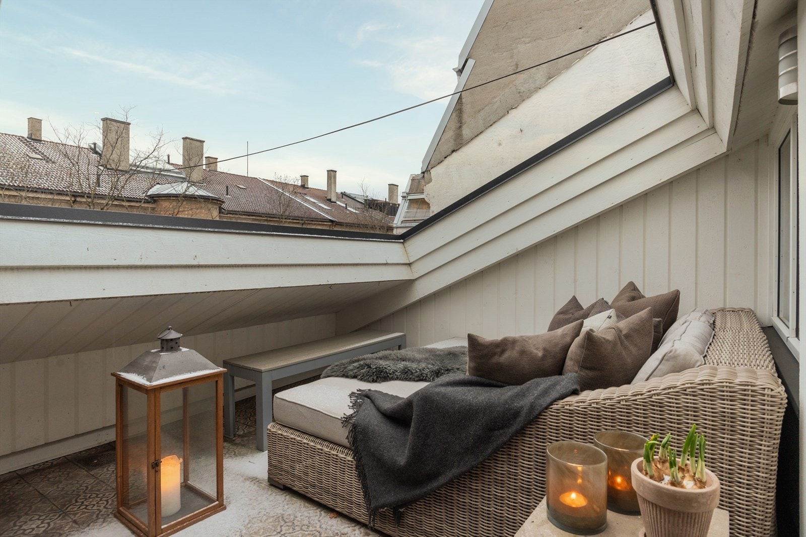 Solrik takterrasse på 12 kvm. Galleribilde