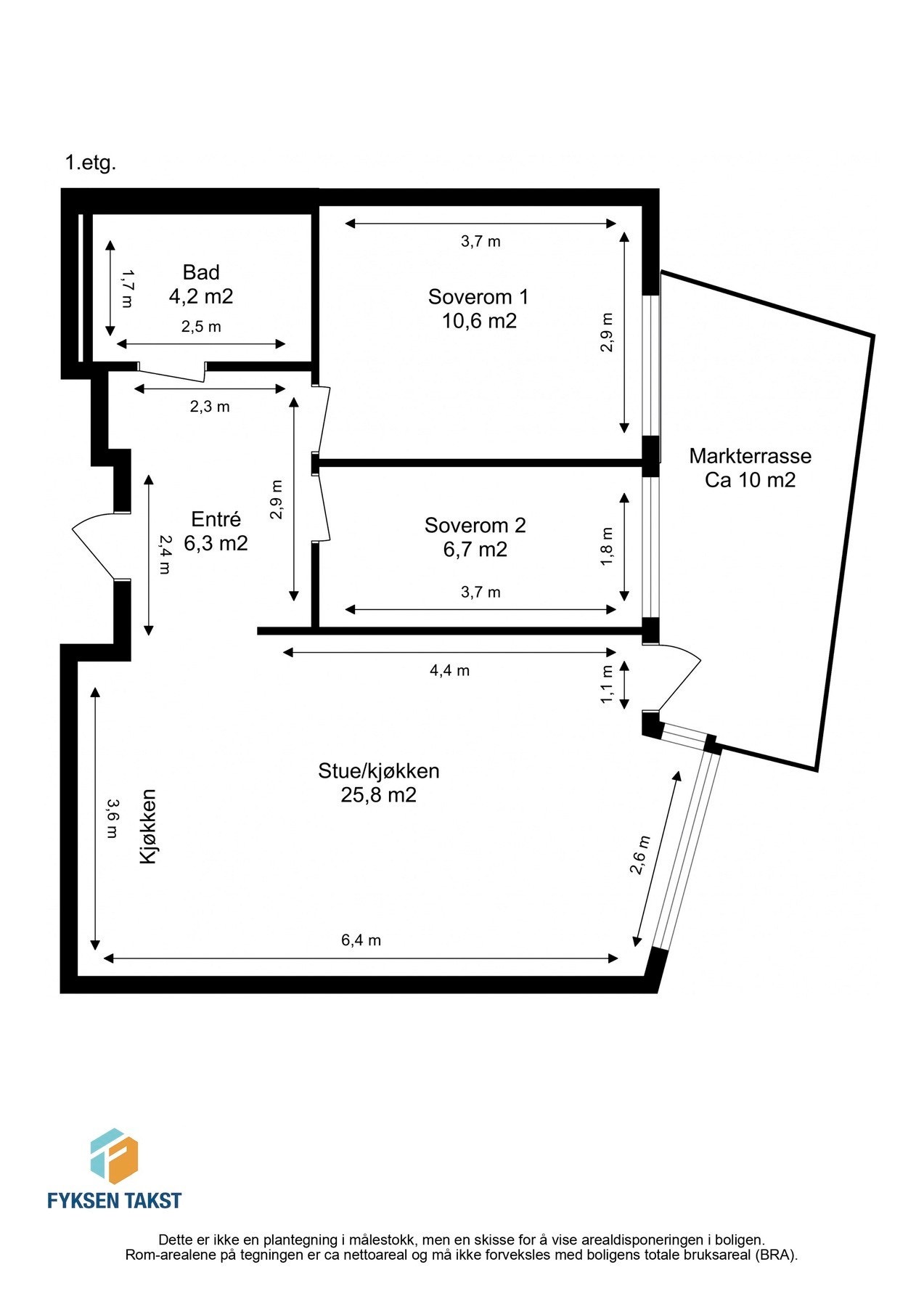 Målsatt planskisse. Galleribilde