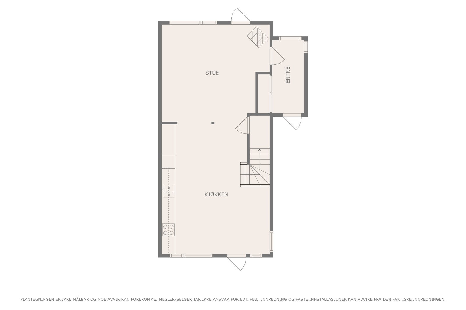 Plantegning hovedetasje. Galleribilde