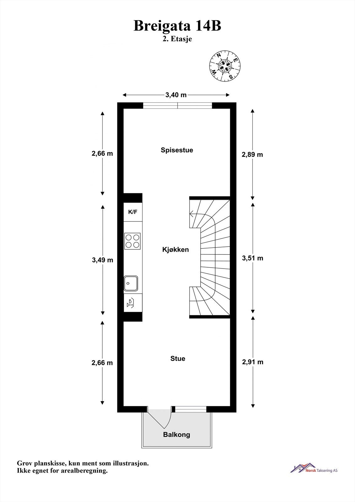 Plantegning med mål. Galleribilde