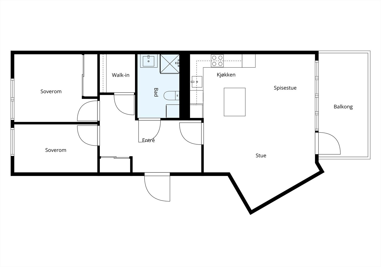 Leiligheten ligger i 6. etasje, er gjennomgående med god planløsning Galleribilde