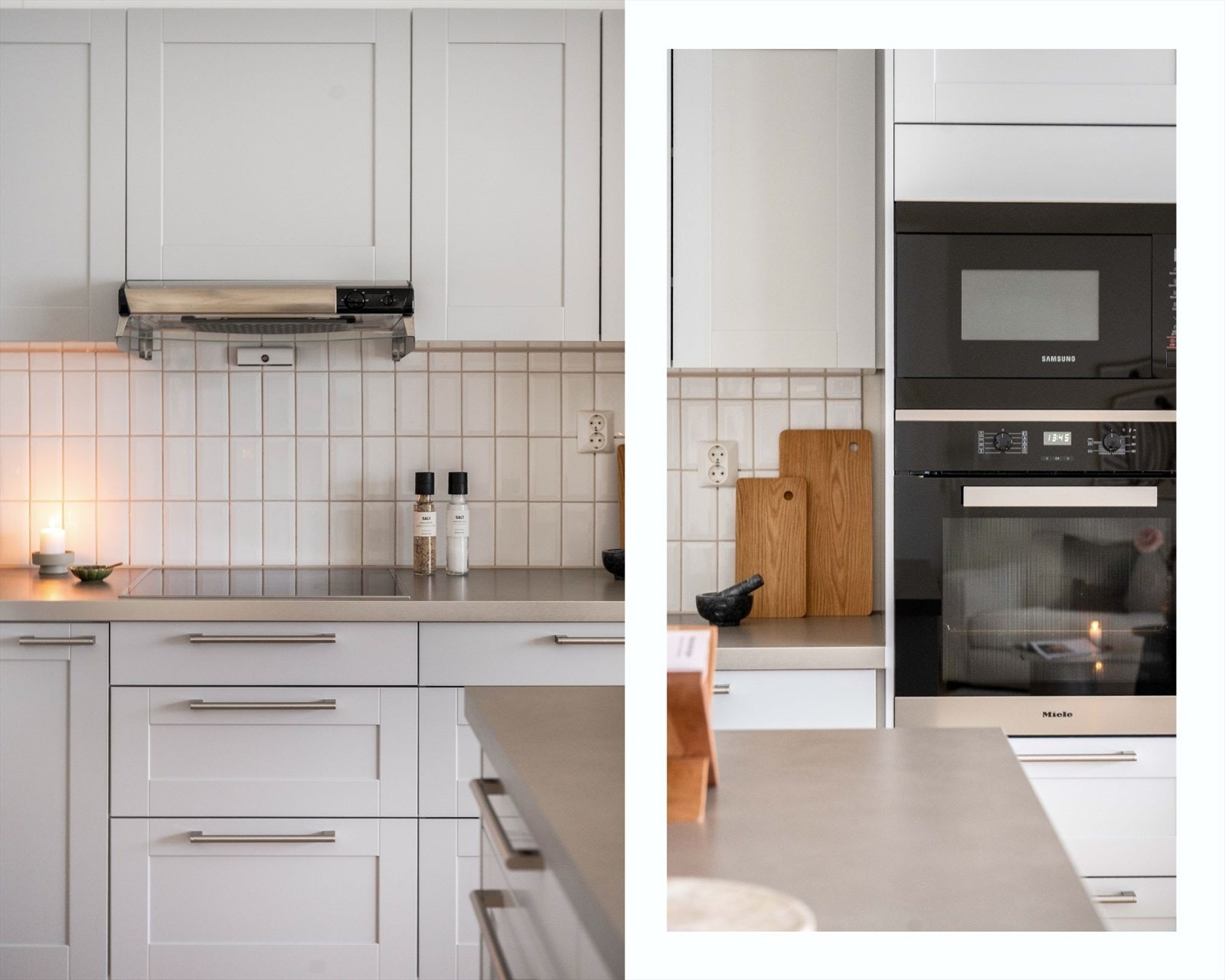 Innredningen er oppgradert med kjøkkenøy og stekeovn og mikro i praktisk høyde i høyskap Galleribilde