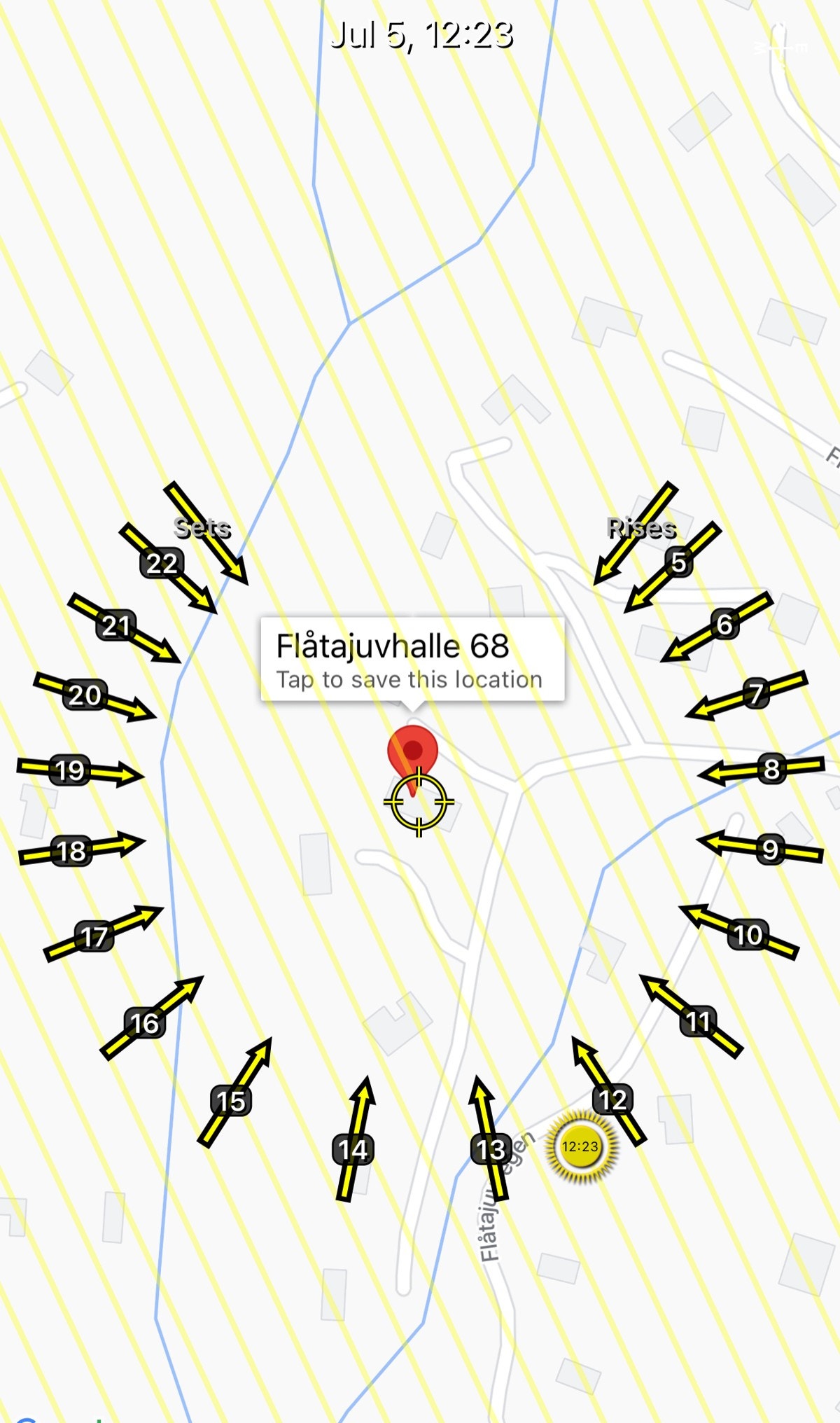 Solkurve juli. Avvik kan forekomme. Galleribilde