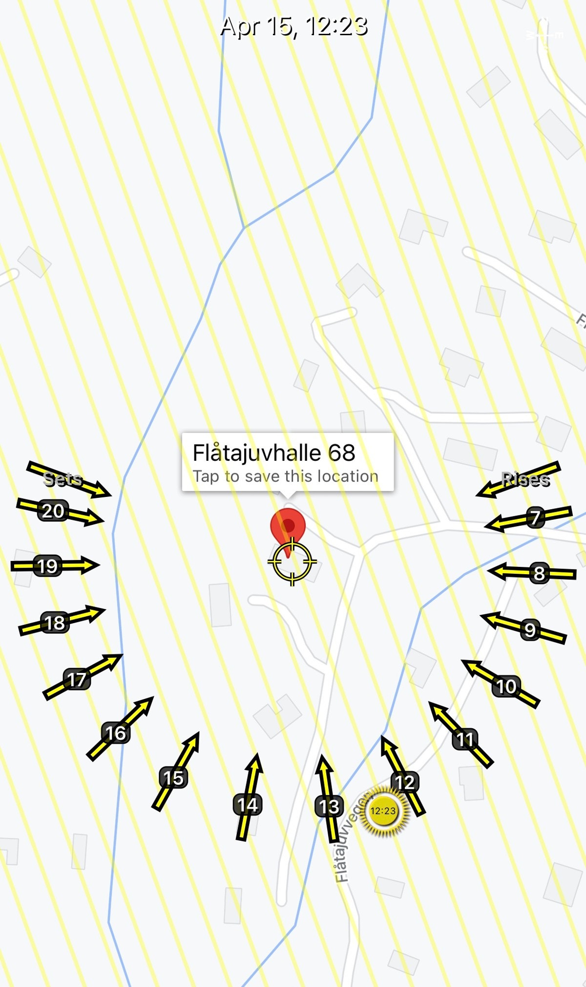 Solkurve april. Avvik kan forekomme. Galleribilde