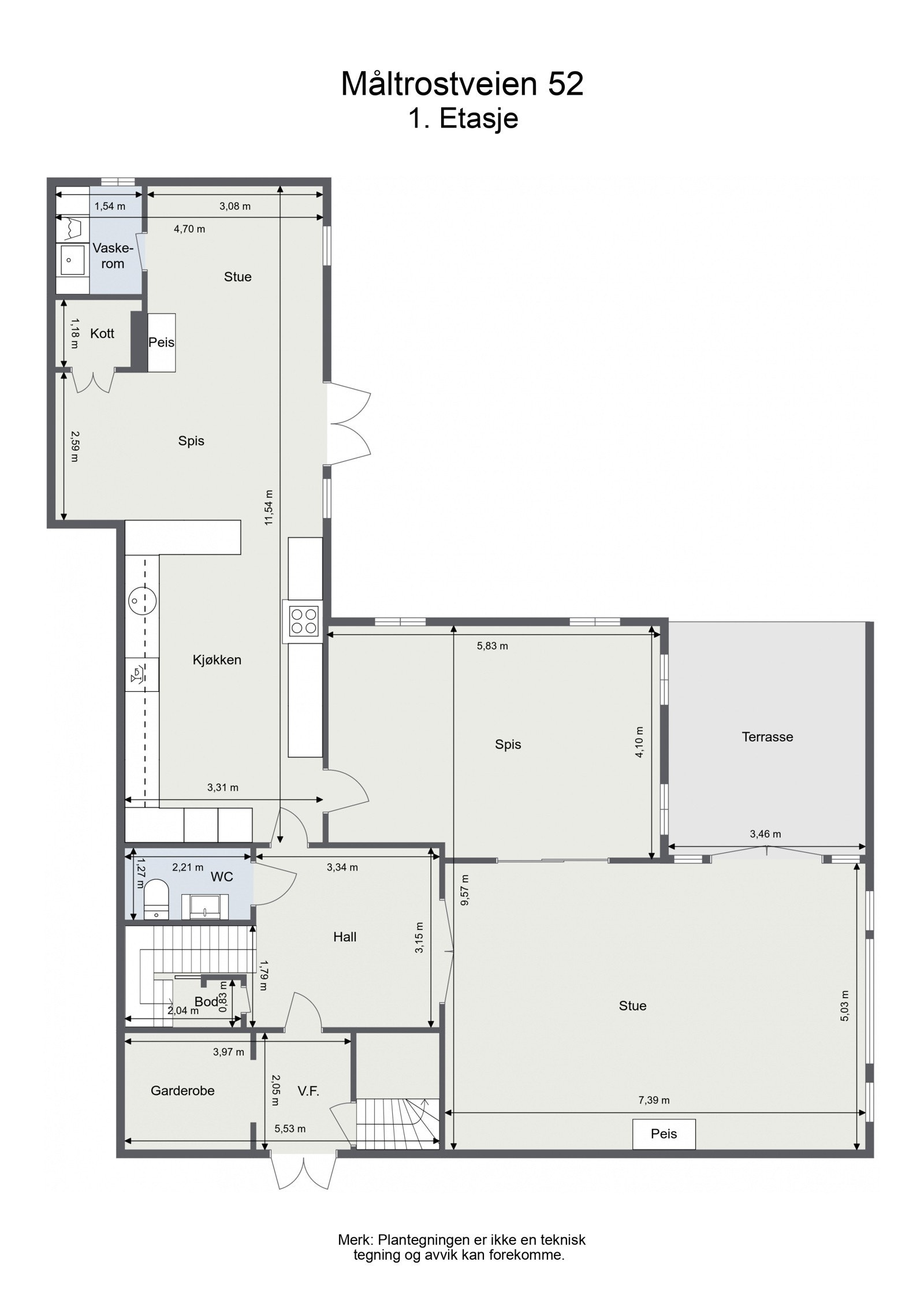 Plantegning hovedetasje Galleribilde