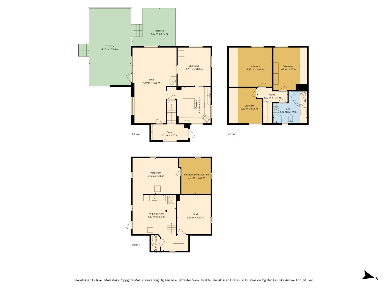 Plantegninger alle etasjer. Galleribilde