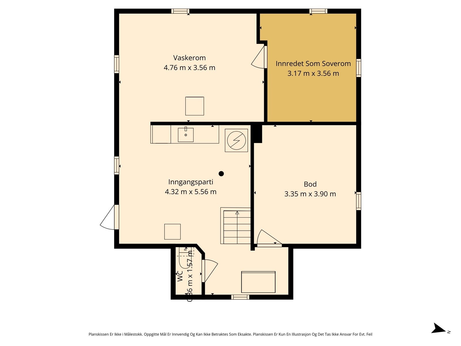 Plantegning kjeller. Galleribilde