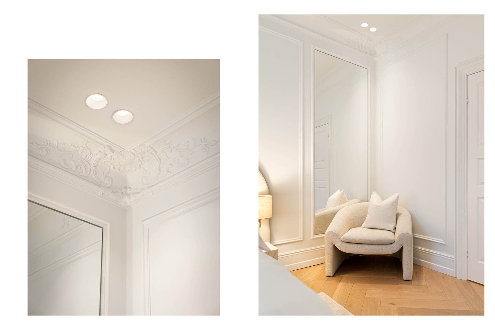 Vakker stukkatur og downlights i himling. Galleribilde