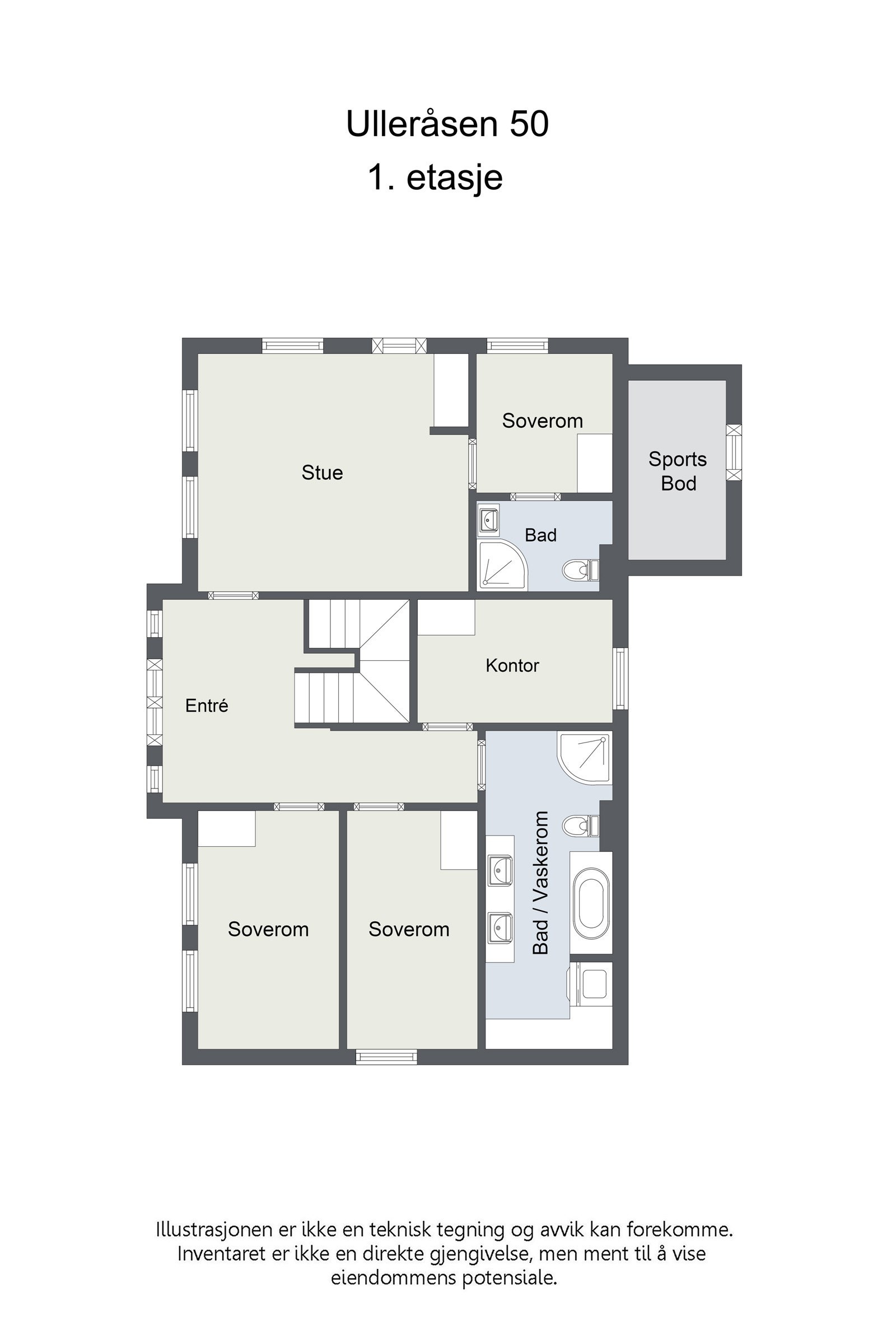 Plantegning 1.etasje. Galleribilde