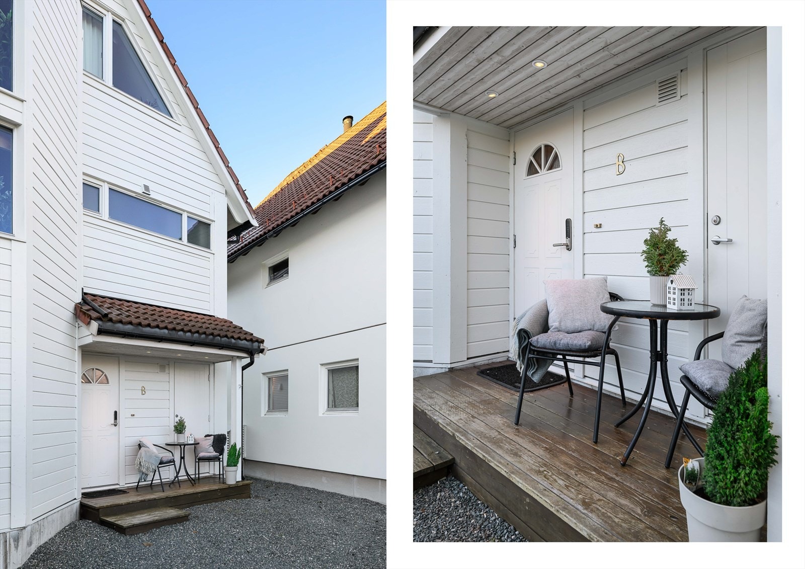 Inngangsparti. Dør inn til isolert bod ved inngang. Galleribilde