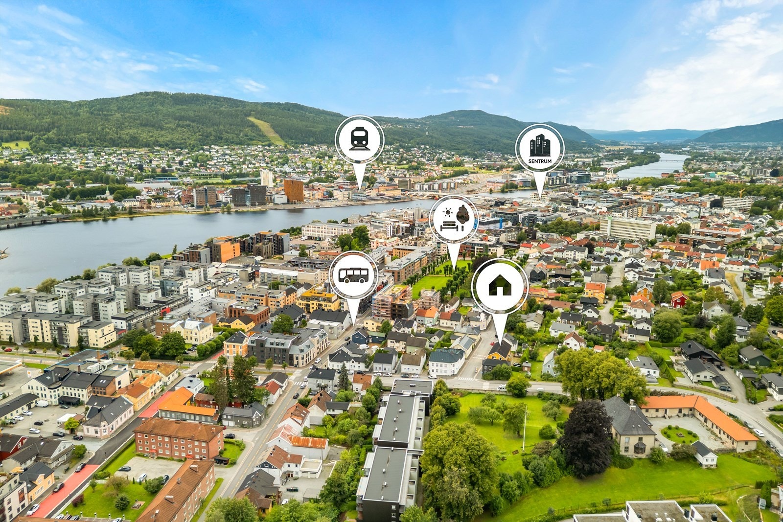 Med Bragernesåsen i bakkant av boligen er det kort vei til marka. Drammensmarka kan by på milevis med preparerte langrennsløyper om vinteren og flotte turstier om sommeren. Galleribilde