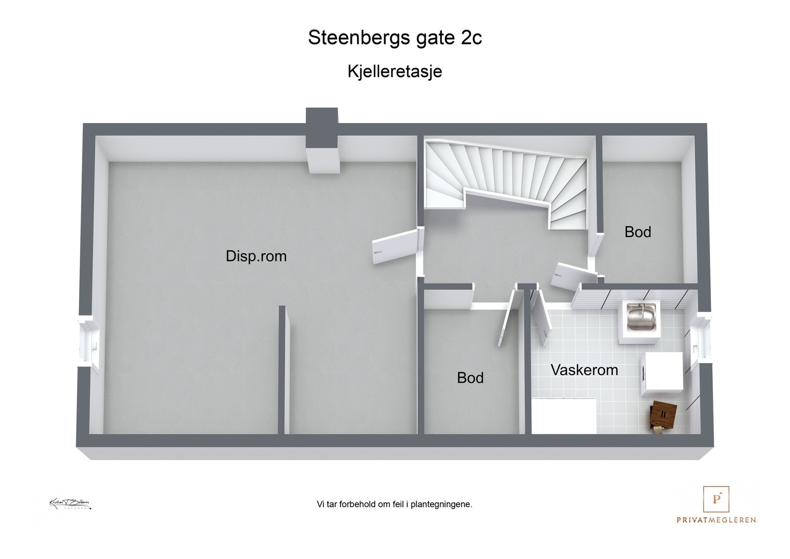 3 D plantegning kjeller Galleribilde