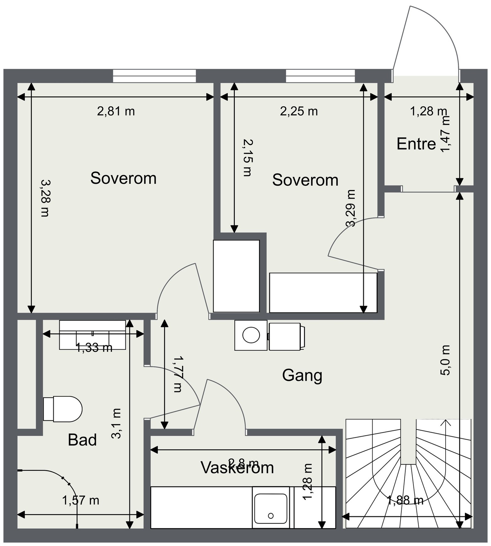 Plantegning underetasje. Galleribilde