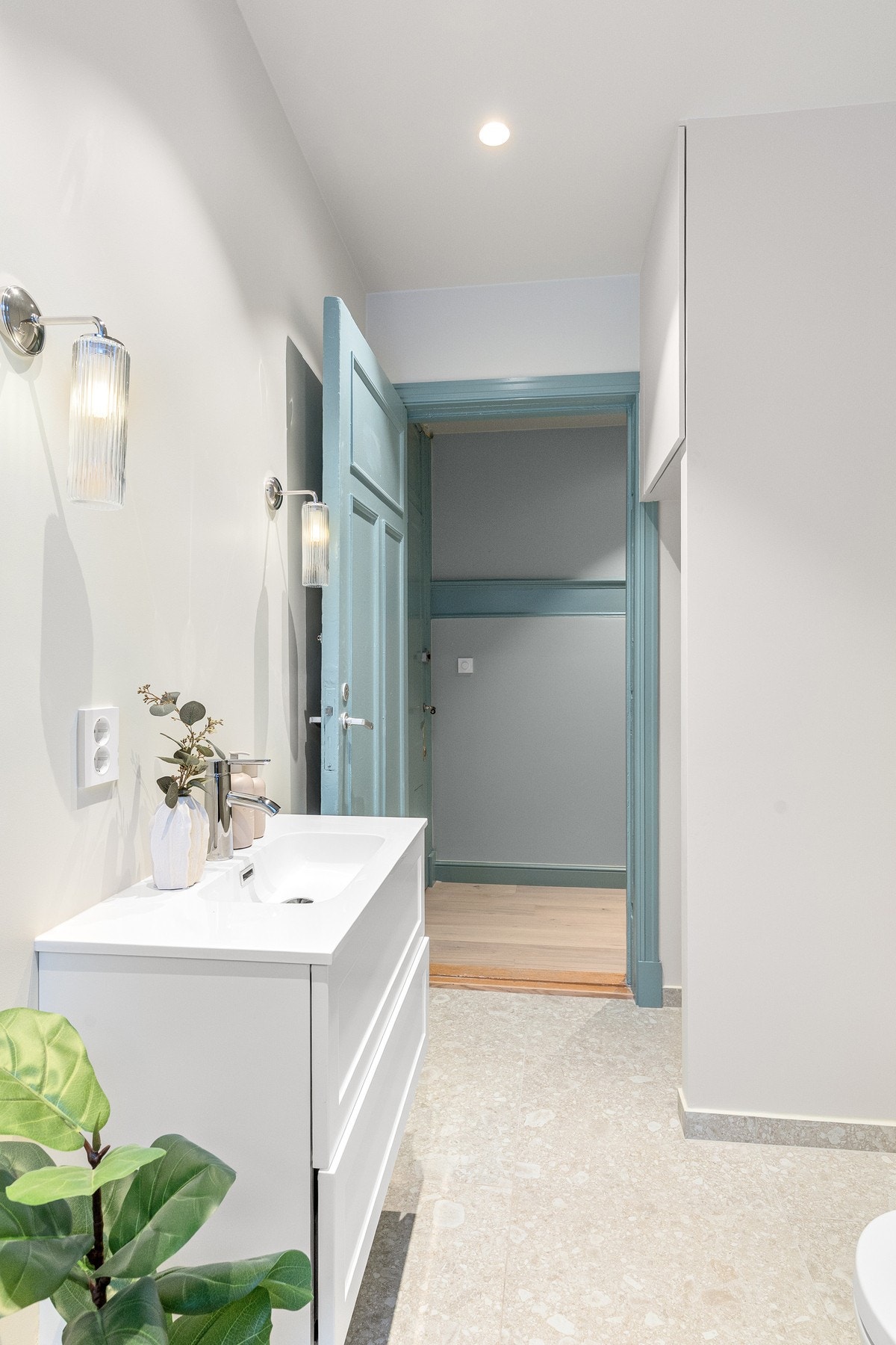 Det er opplegg for vaskemaskin. Galleribilde