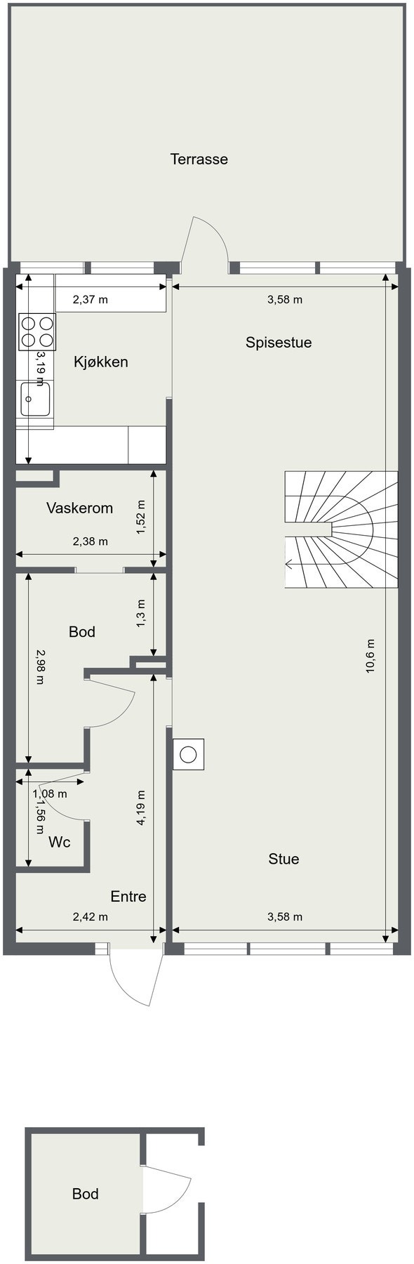 Plantegning første etasje. Galleribilde