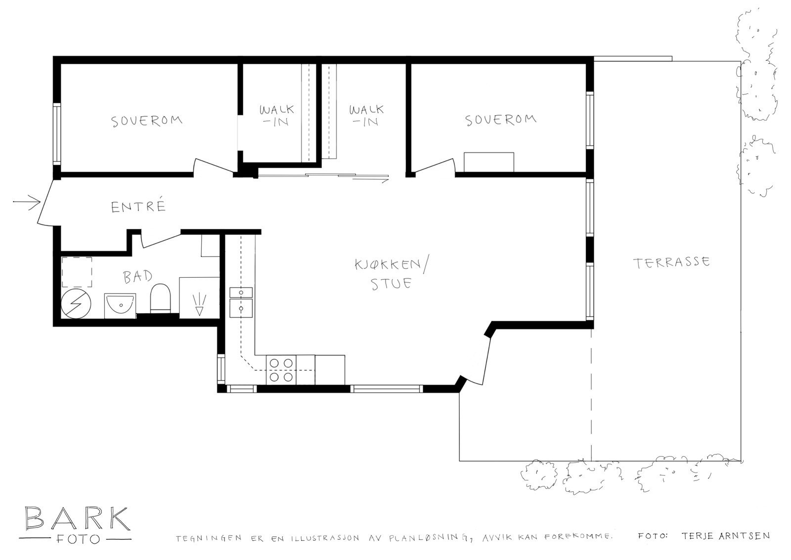 - Planløsning. Tilhørende leiligheten medfølger fast garasjeplass med ladestasjon - Galleribilde
