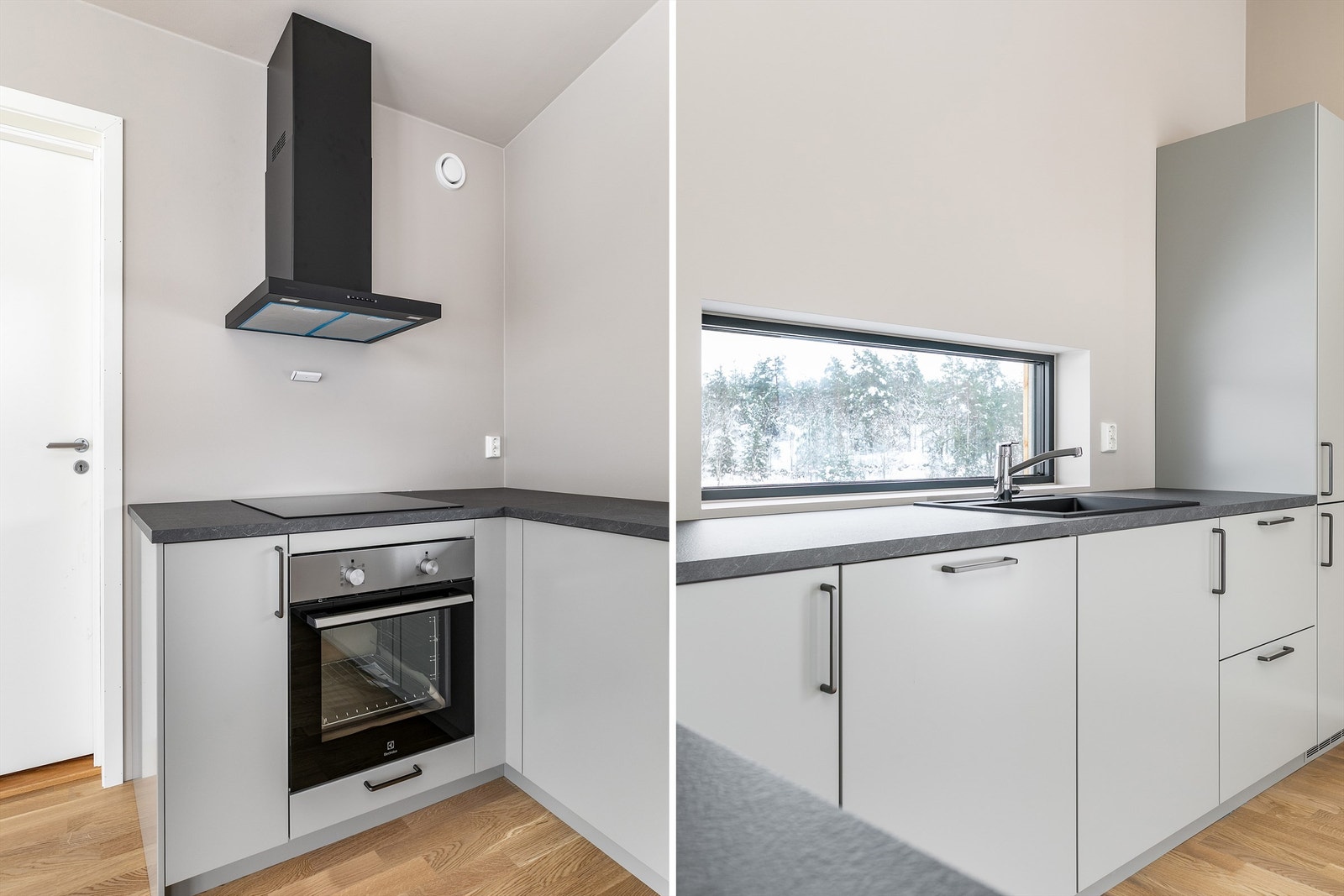 Kjøkkenet er komplett med integrerte hvitevarer som medfølger. Galleribilde