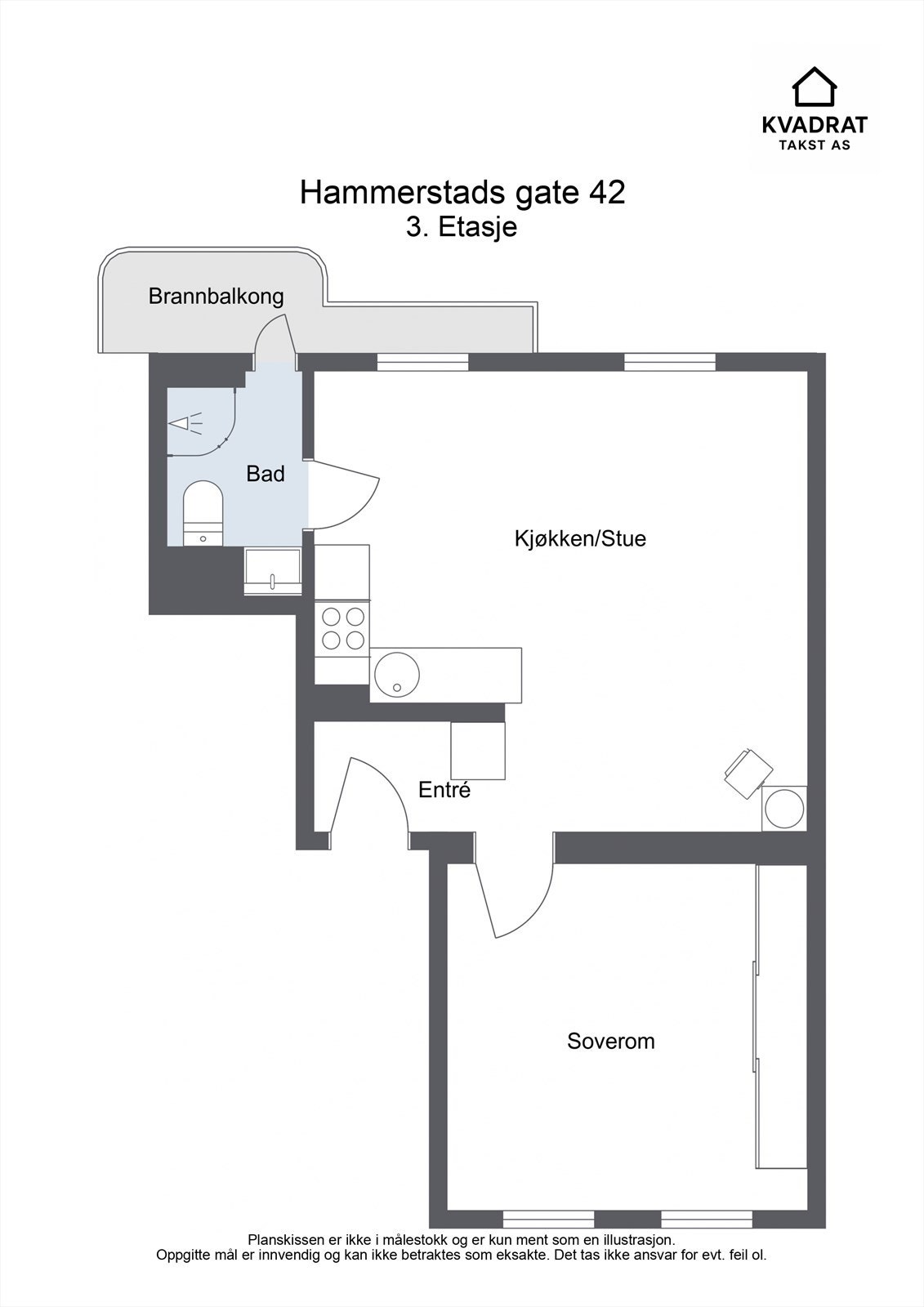 Takstmanns planskisse (avvik kan forekomme) Galleribilde