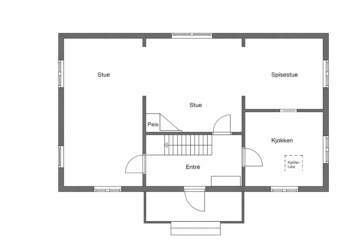 Plantegning 1.etasje Galleribilde