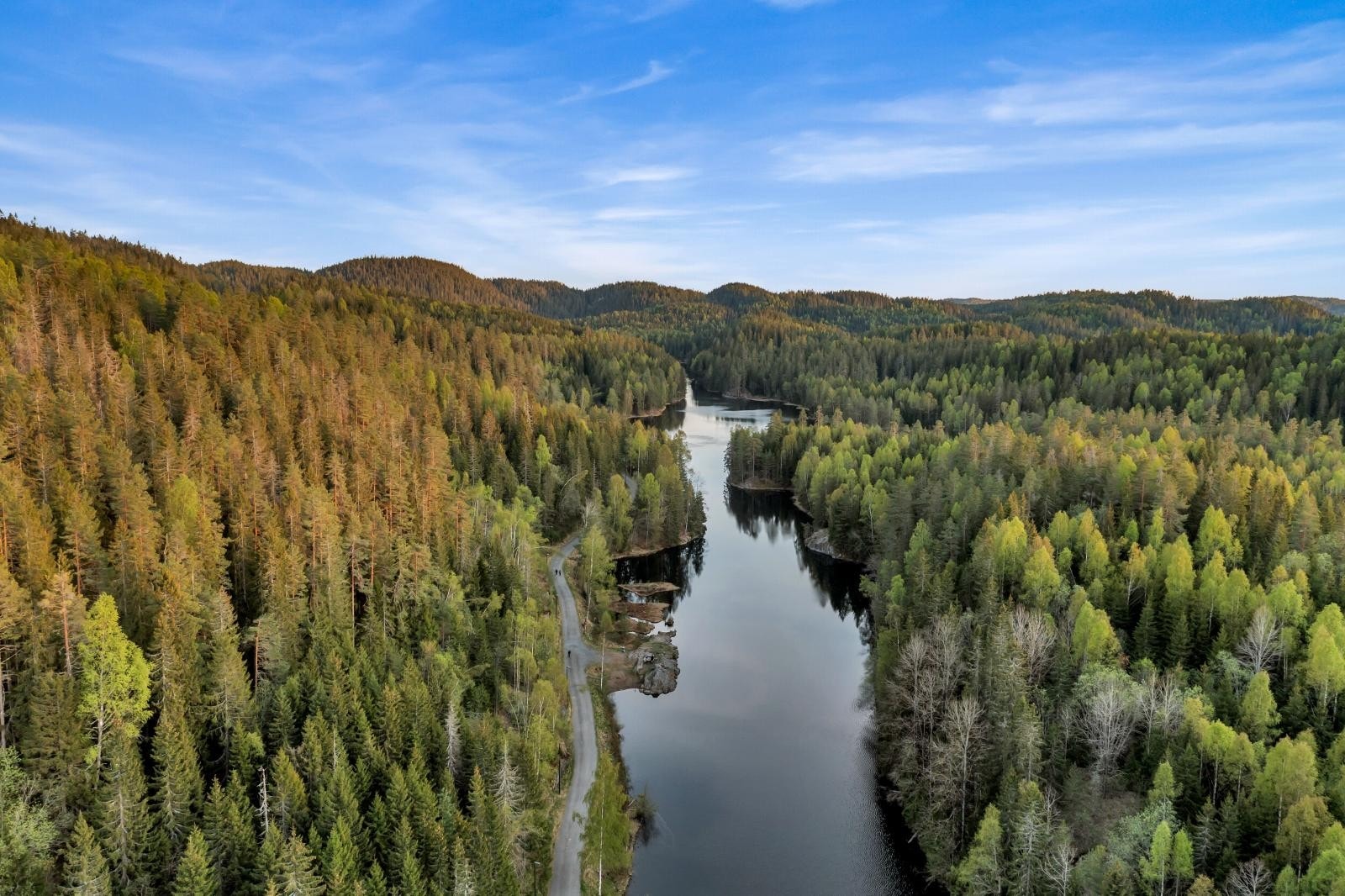 Det er flotte turmuligheter i Østmarka. I Østmarka er det flere vann, blant annet Åmotdammen. Galleribilde