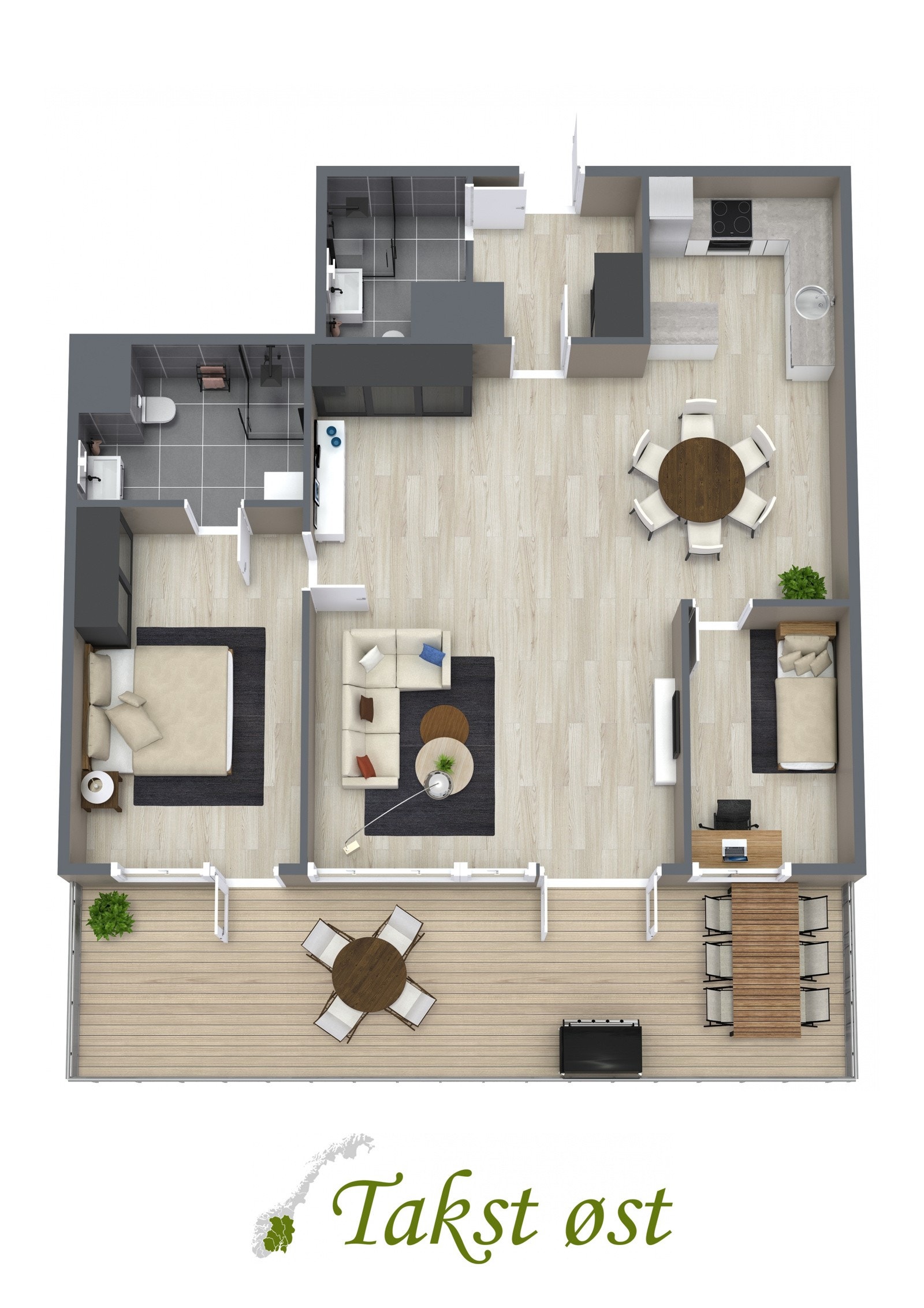 3-D plantegning. Galleribilde