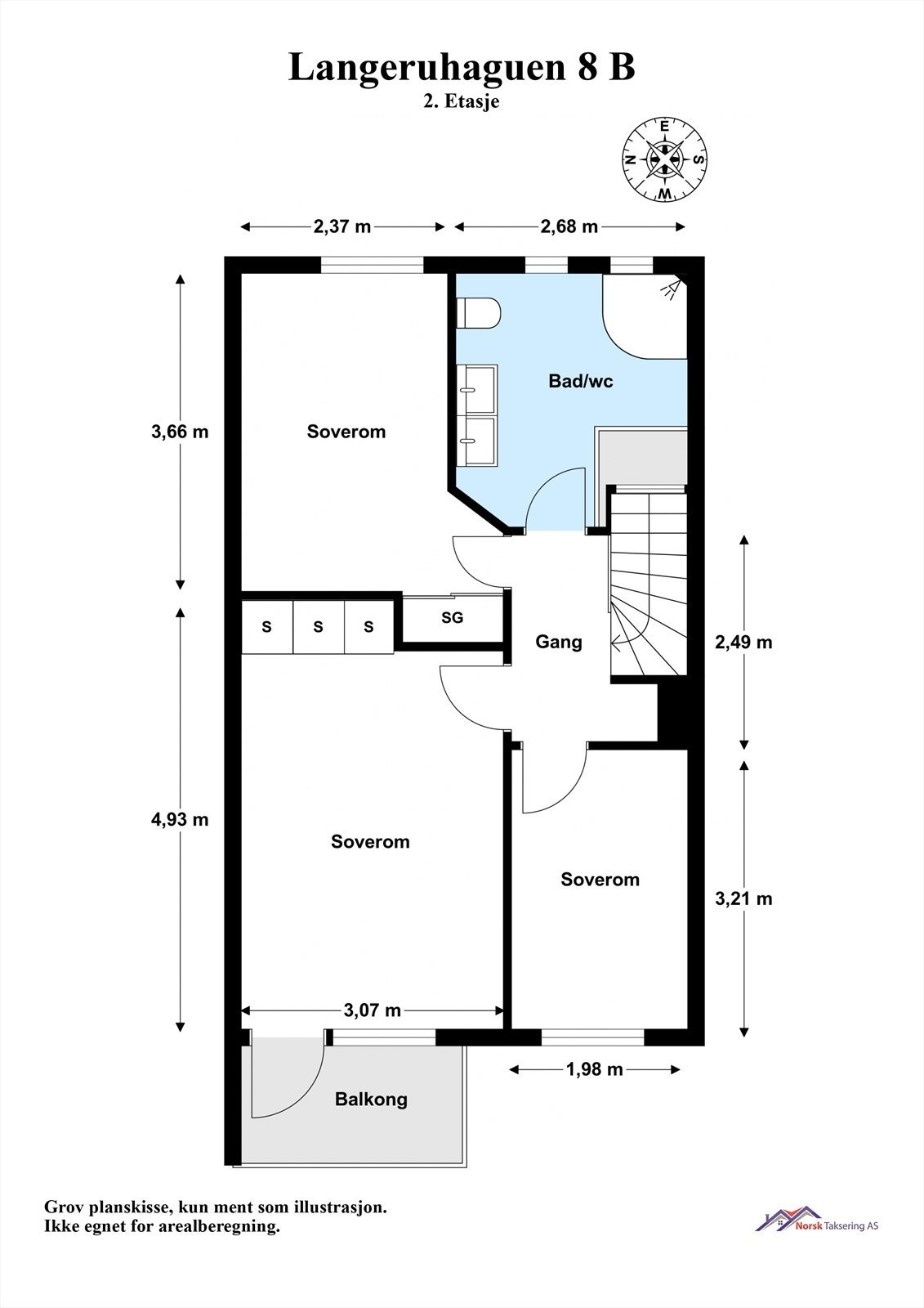 Plantegning med mål 2. etg Galleribilde