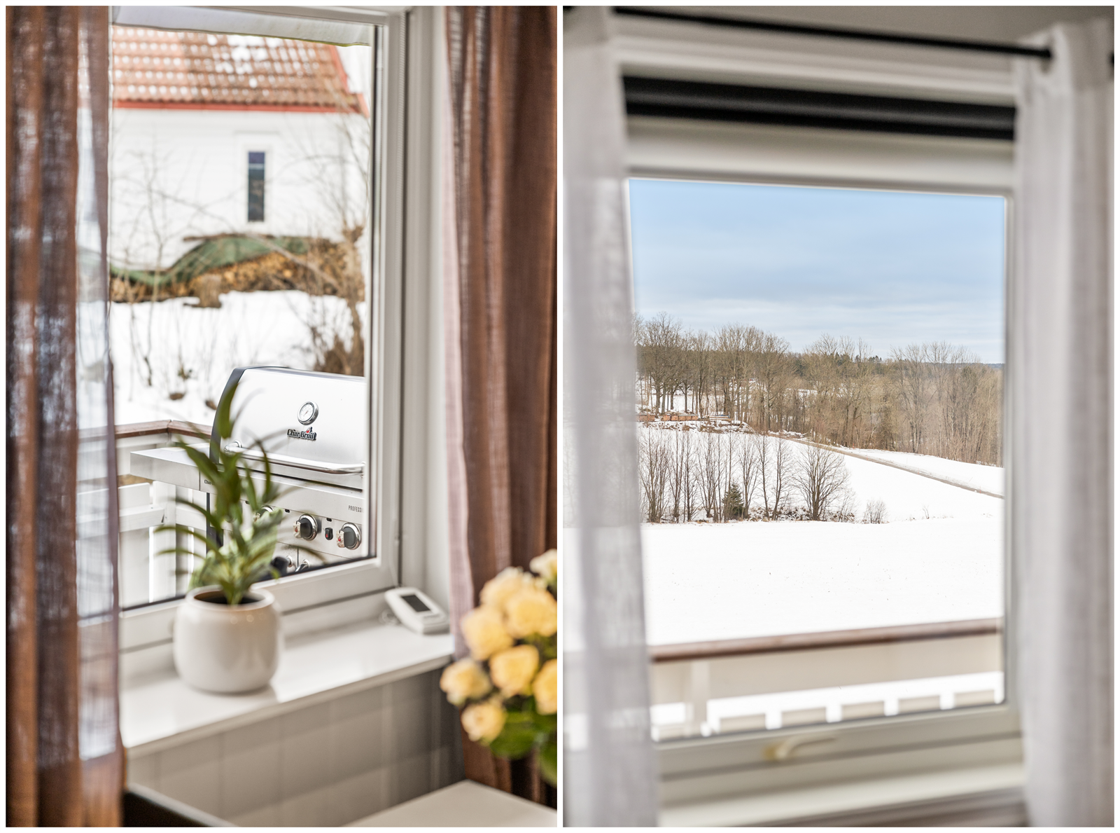 Hyggelig utsyn fra kjøkkenet og stuen. Galleribilde