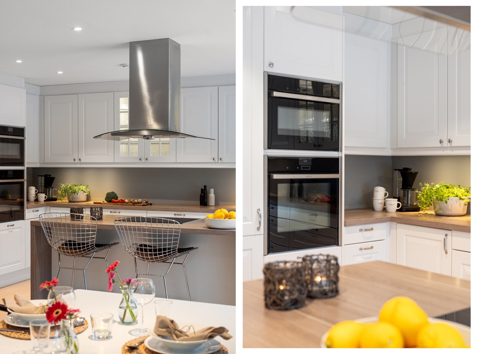 Integrerte hvitevarer med stekeovn og kombiovn i arbeidshøyde Galleribilde