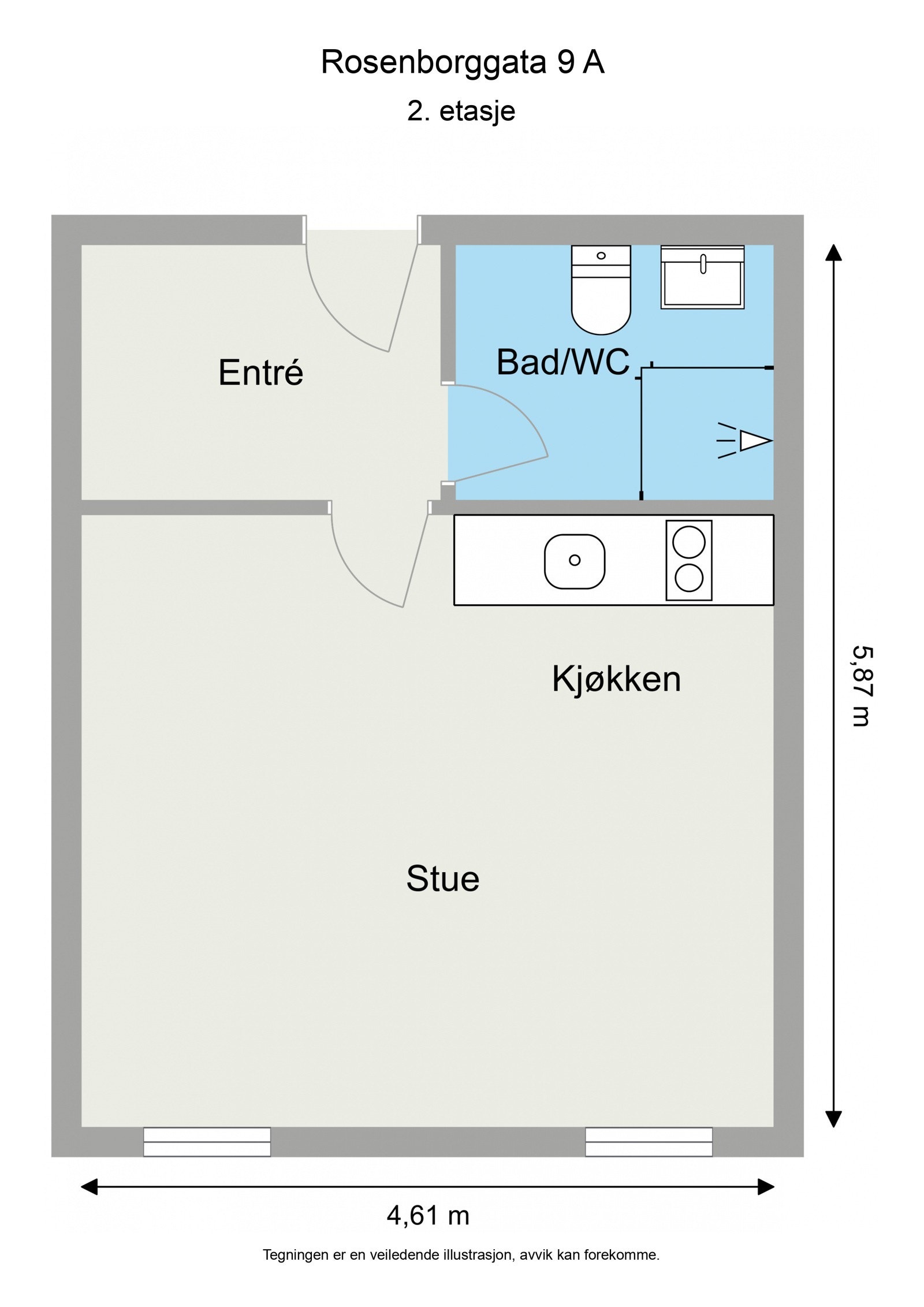 Rosenborggata 9 A - 2D - 2. etasje - Letterhead Galleribilde