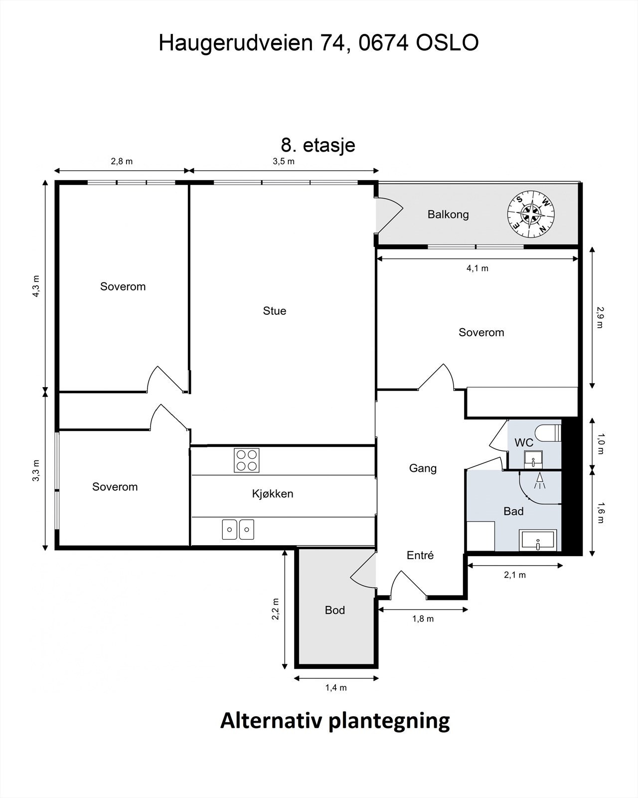 Alternativ plantegning Galleribilde