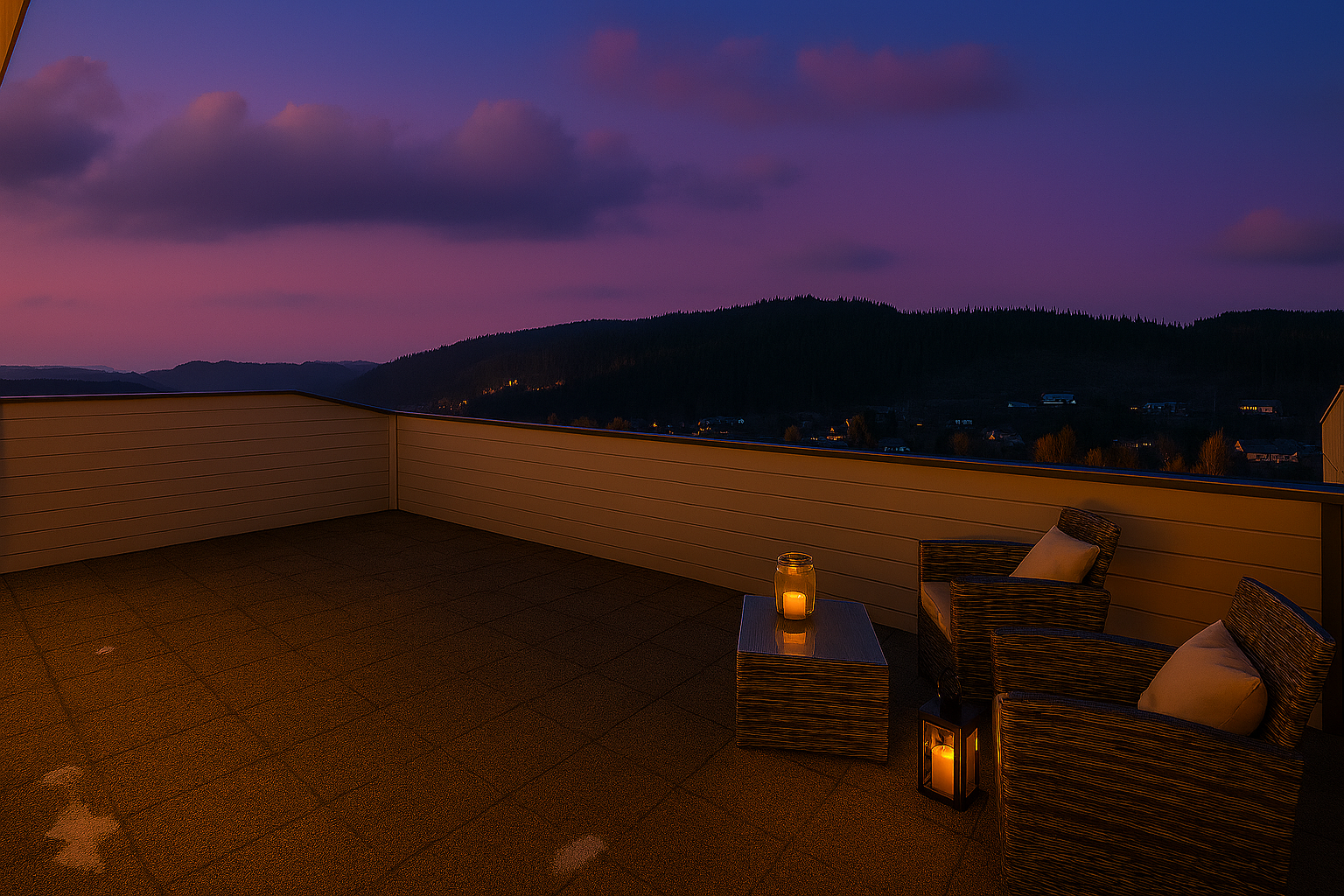 Koselig atmosfære med fantastisk utsikt. Galleribilde