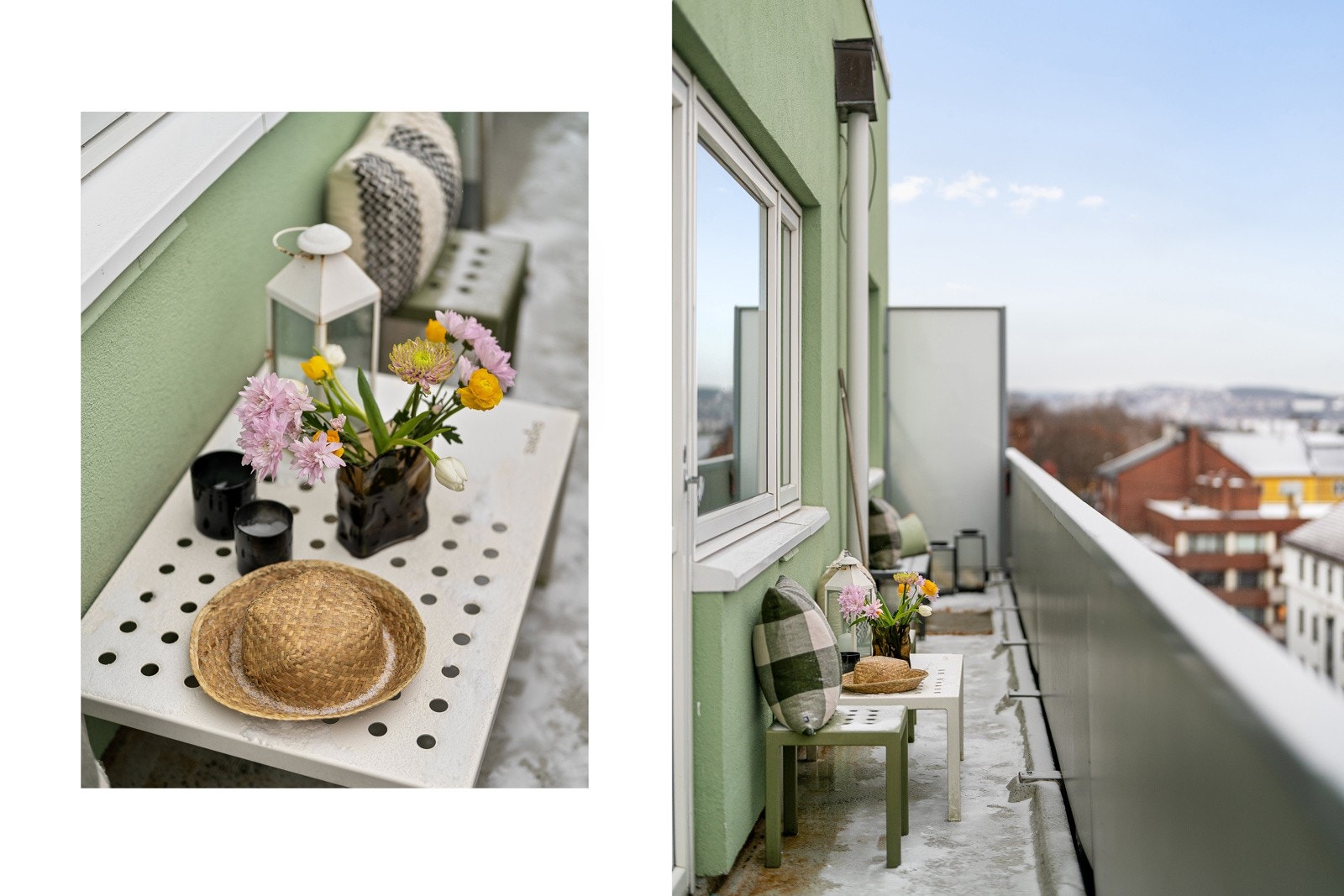 Balkongen er på 13m² og har god plass til utemøbler Galleribilde