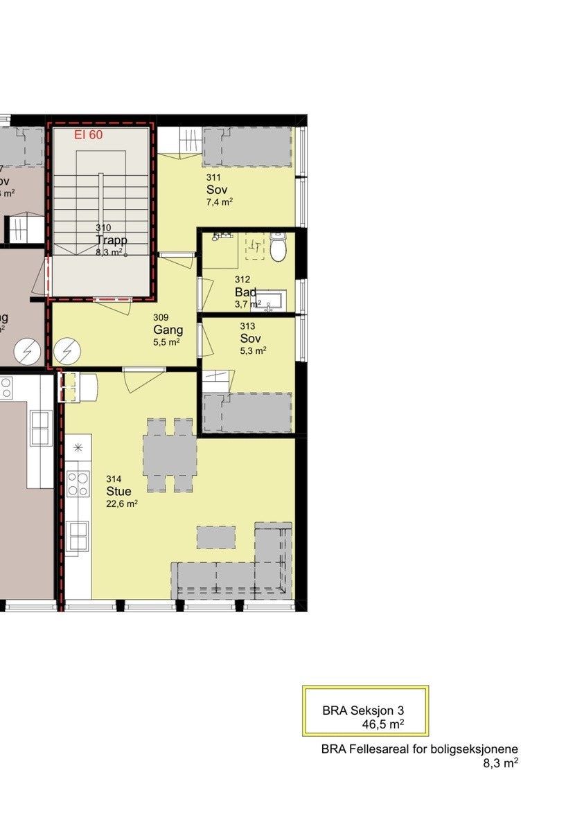 Leilighet 3 etasje Galleribilde