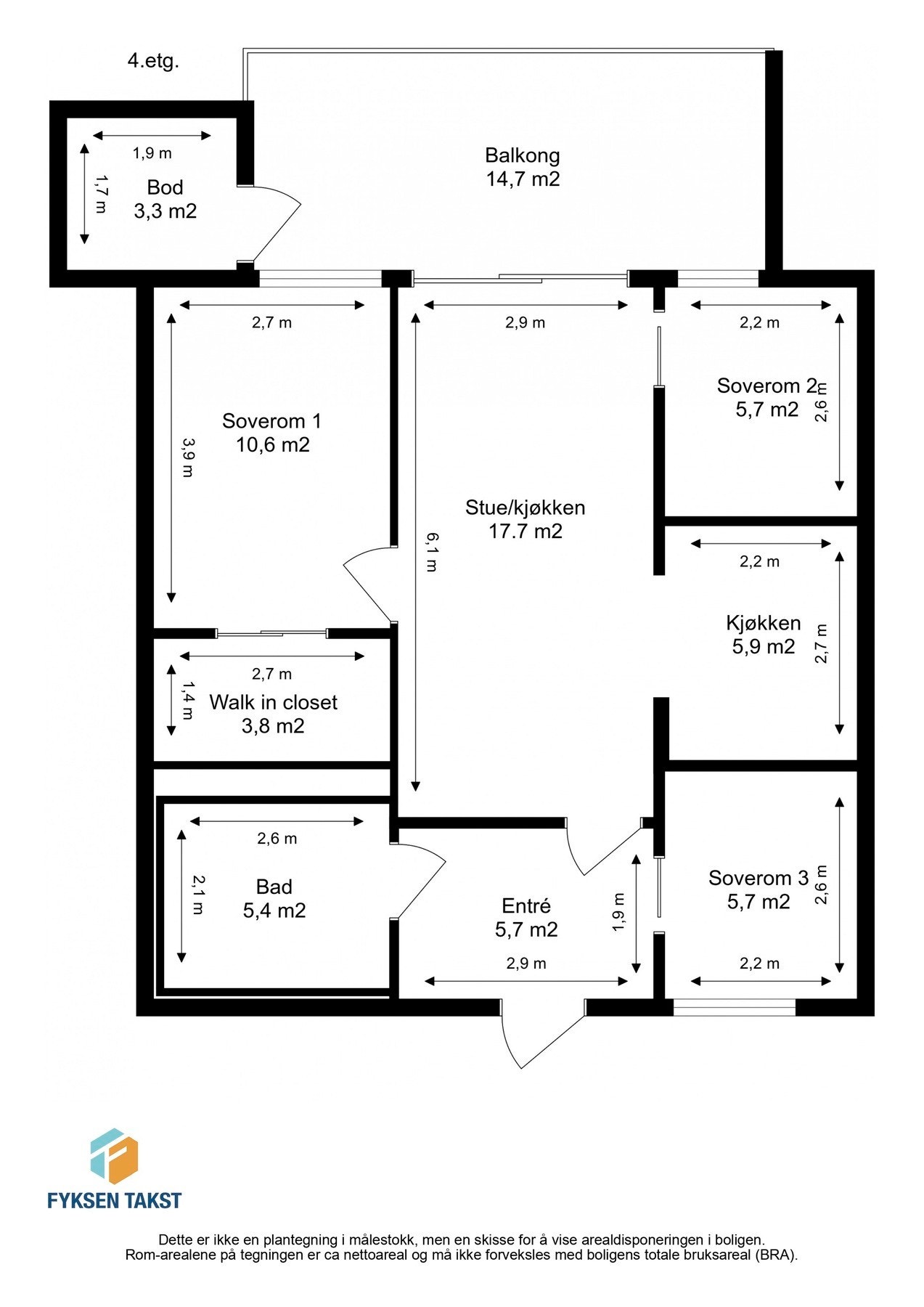 Målsatt planskisse. Galleribilde