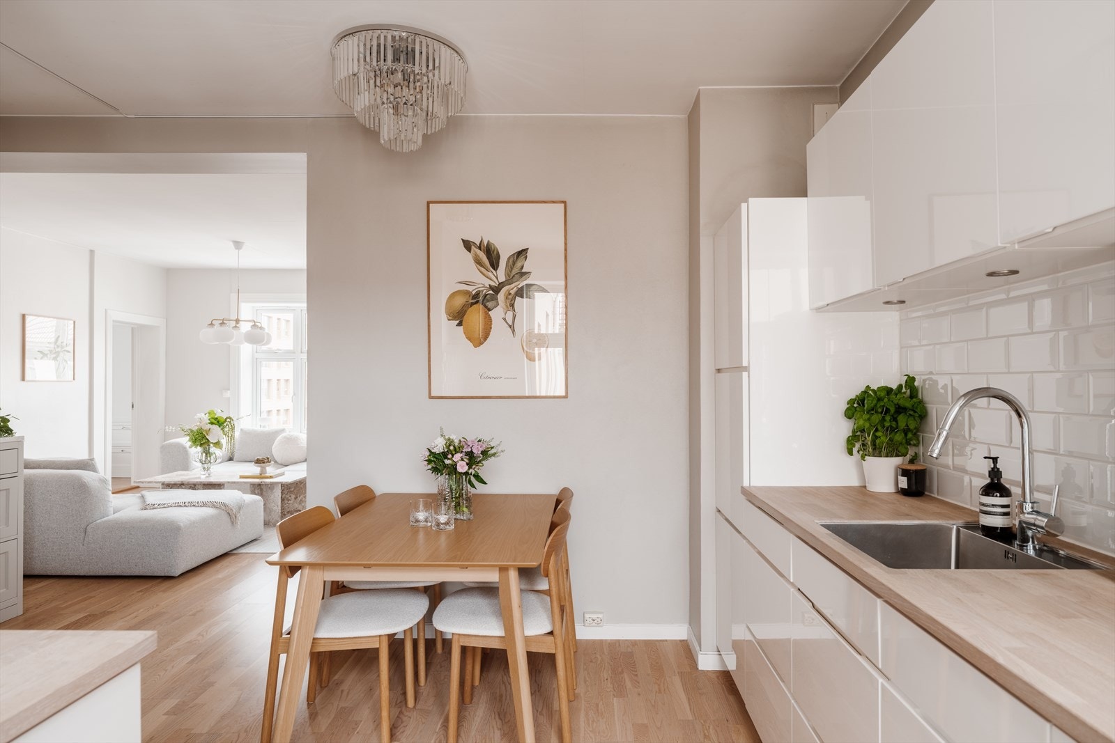 Integrerte hvitevarer som platetopp, komfyr, oppvaskmaskin og kombinert kjøle-/fryseskap Galleribilde