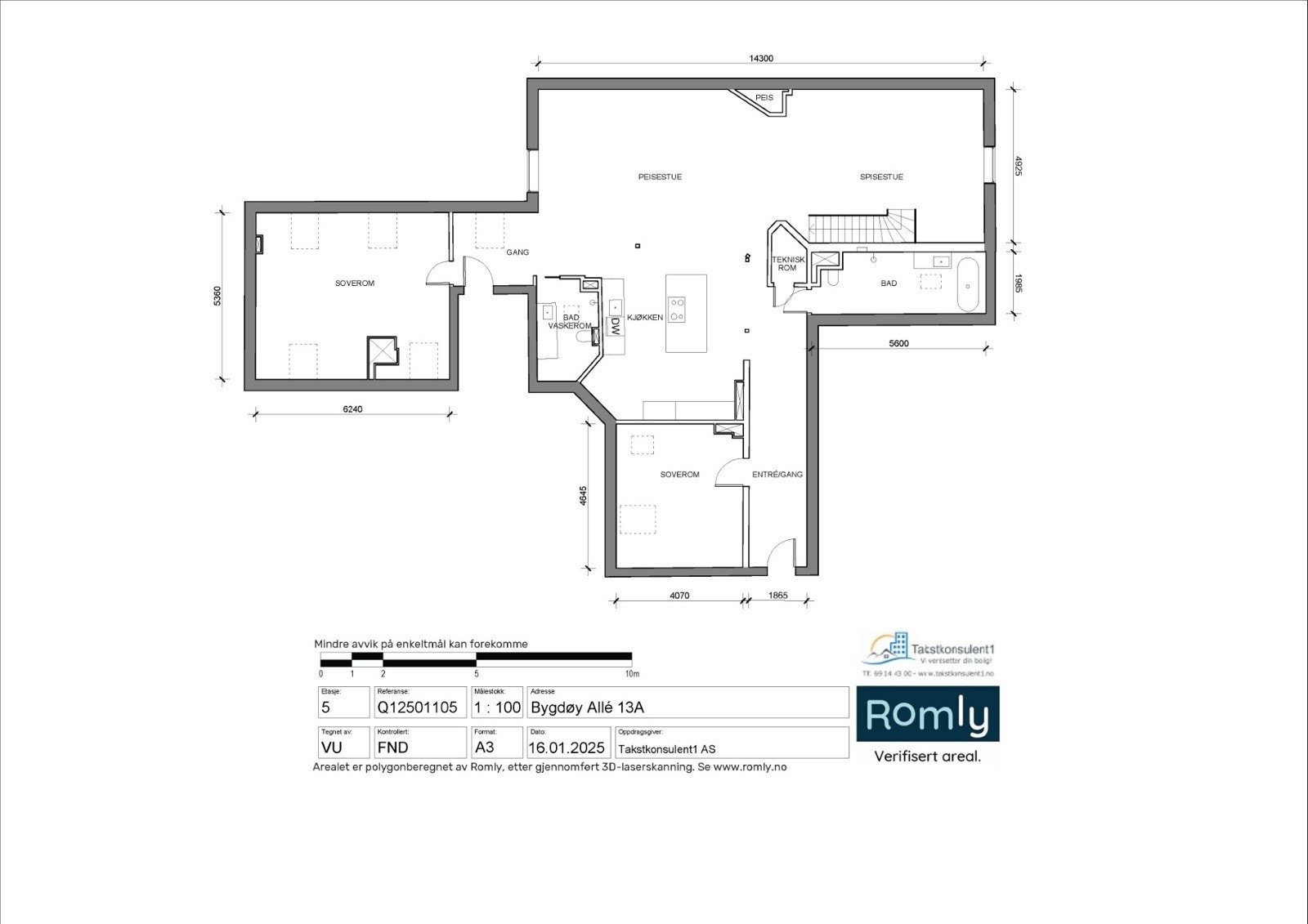 Plantegning 5. etasje. Galleribilde