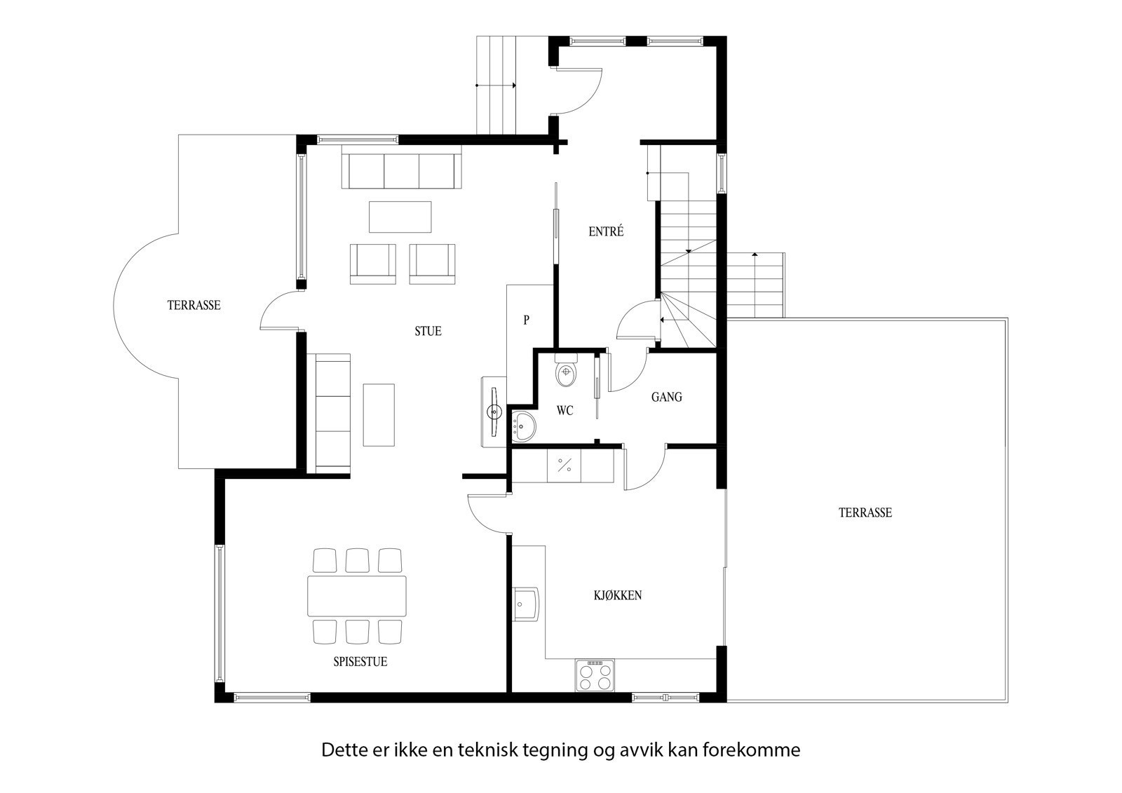 Plantegning 1 etg. Galleribilde