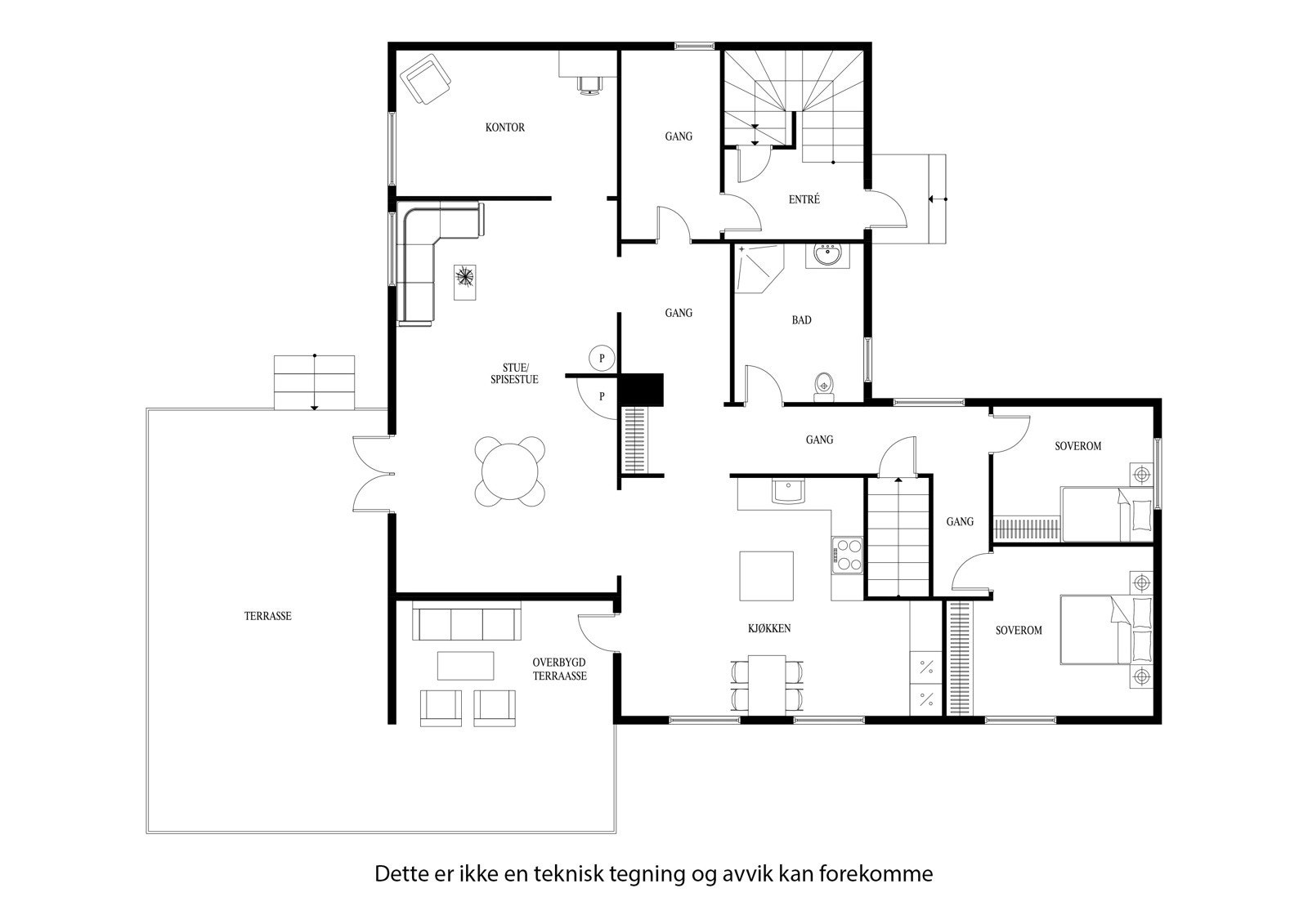 Plantegning 1. etasje Galleribilde