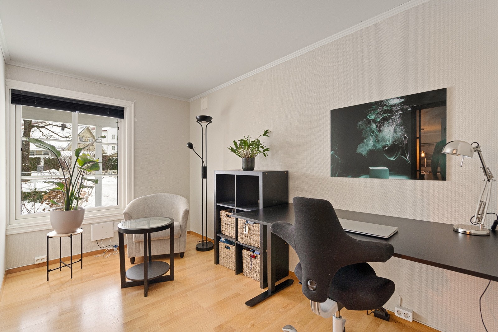 Soverom 1, i dag innredet som kontor. Galleribilde