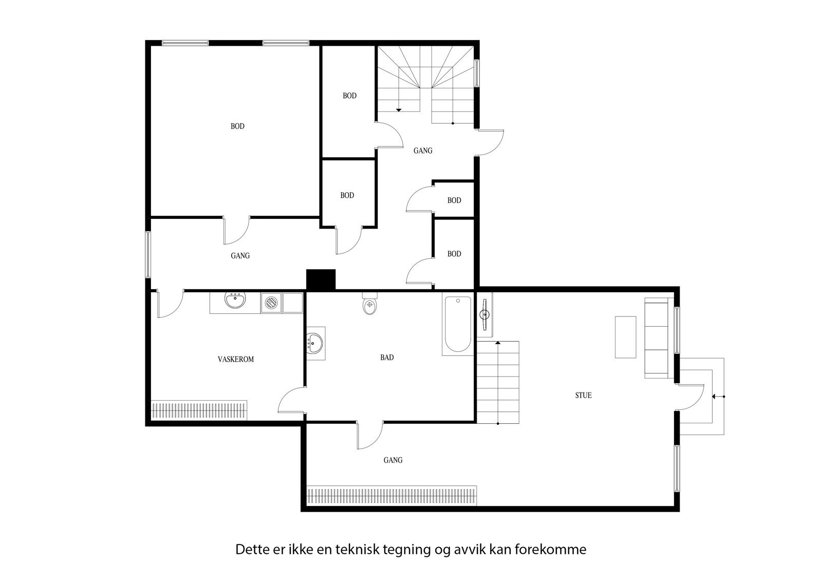 Plantegning kjeller Galleribilde