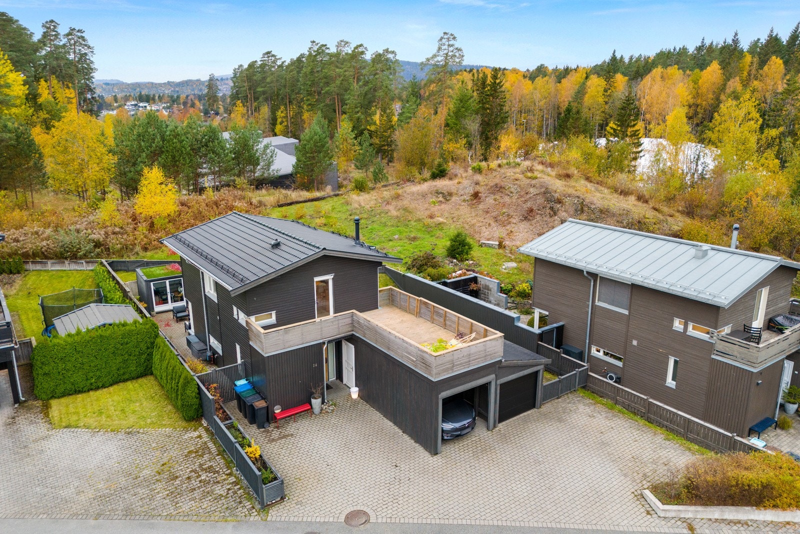 Dronebilde over tomten Galleribilde