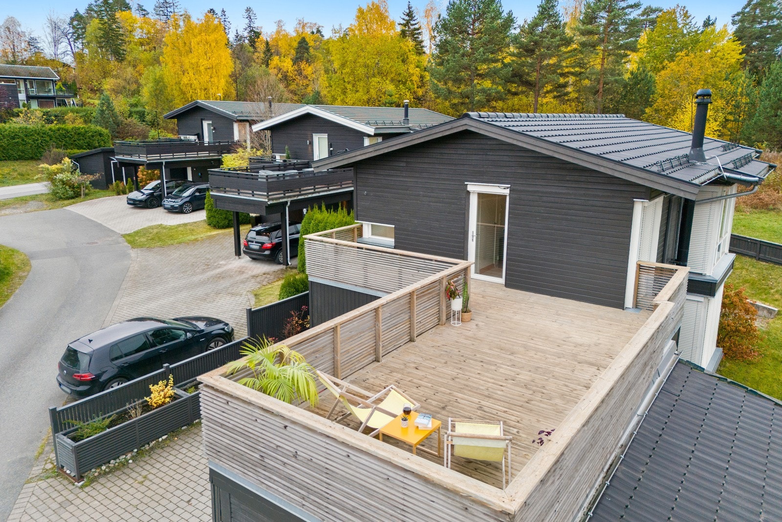 Dronebilde av terrasse Galleribilde