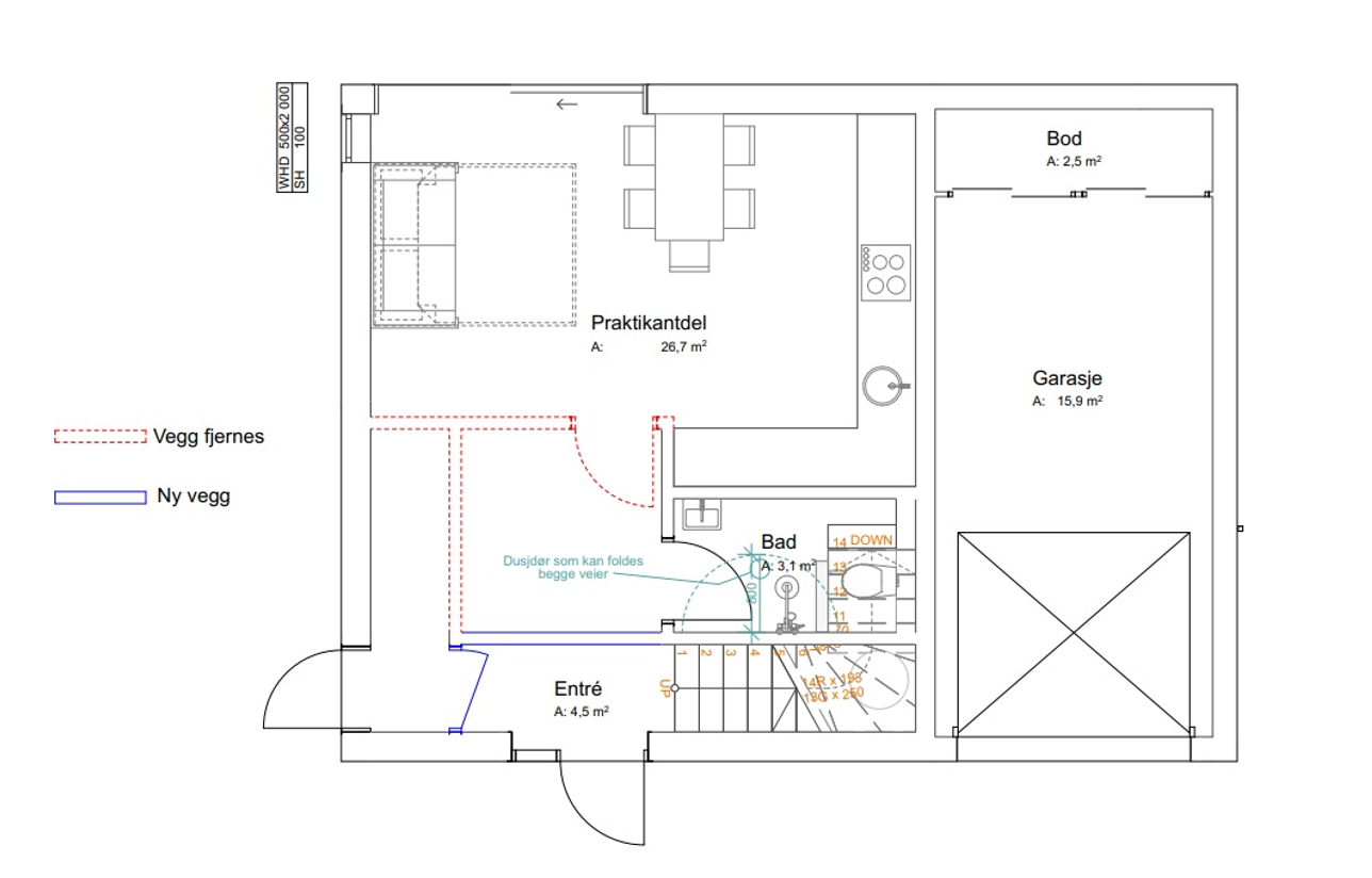 Mulighet for praktikantdel i 1. etasje. Galleribilde