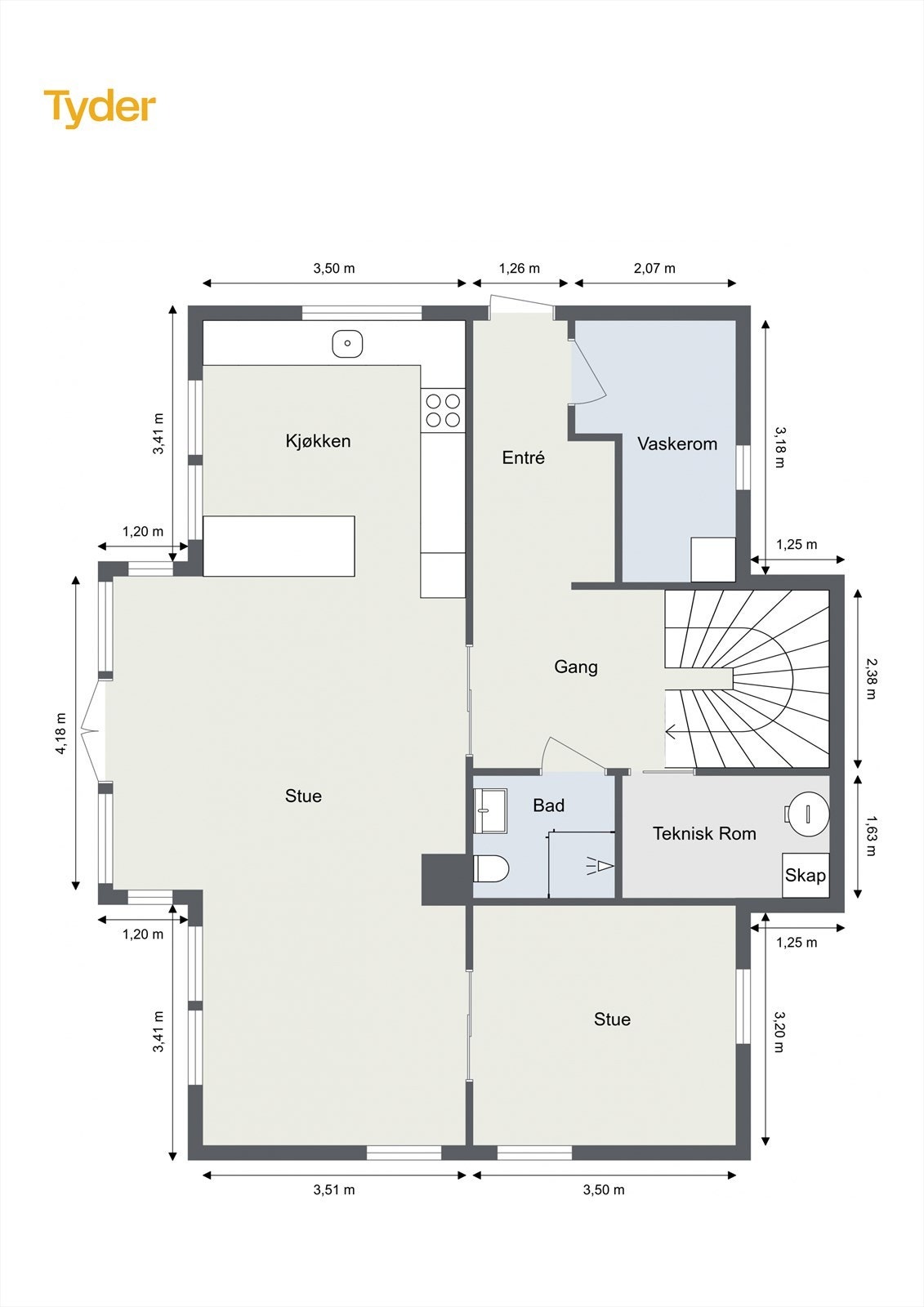 Plantegning 1. Etasje Galleribilde
