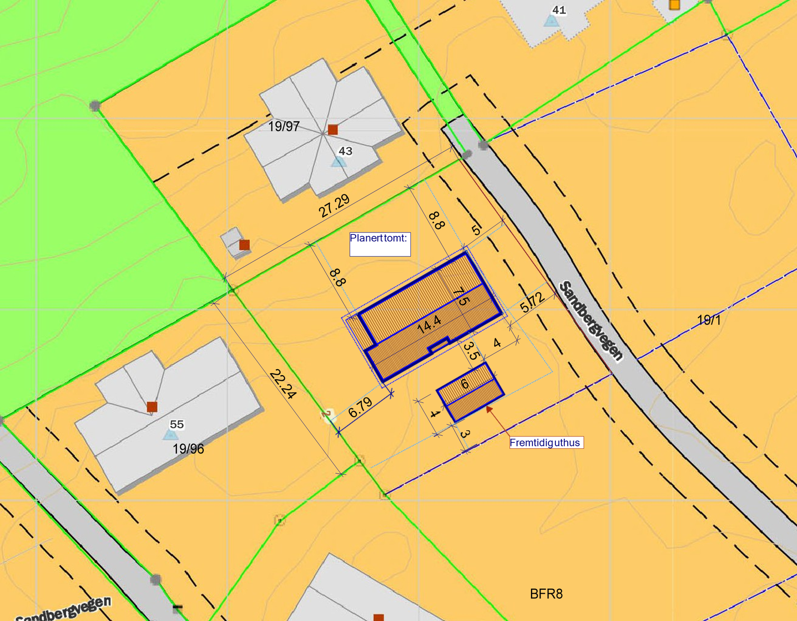 Plassering av hytte på tomt 59 Galleribilde