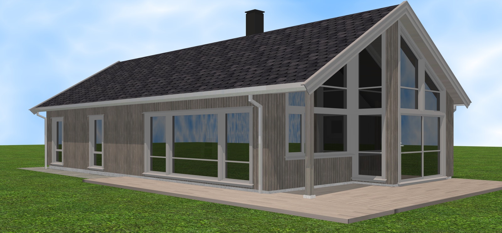 Skjermbilde av hytta med byggestart 15 mars Galleribilde