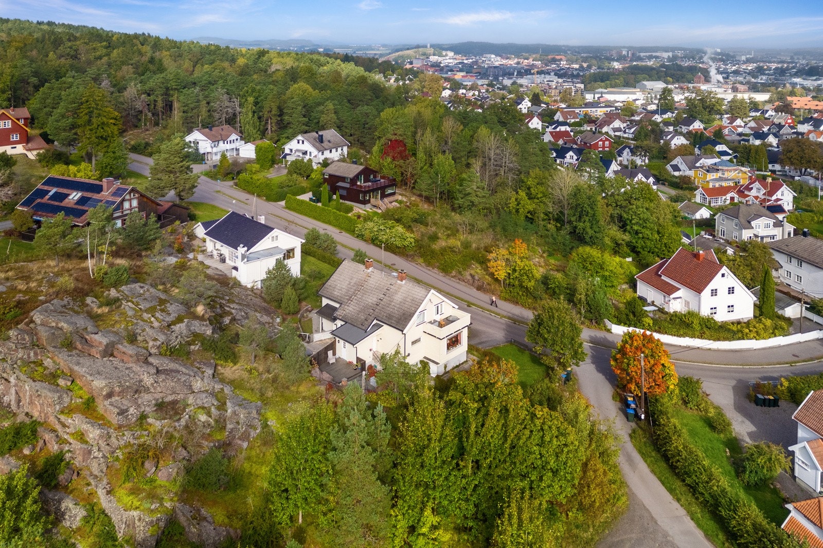 Eiendommen ligger få skritt fra Teieskogen med herlig turterreng Galleribilde