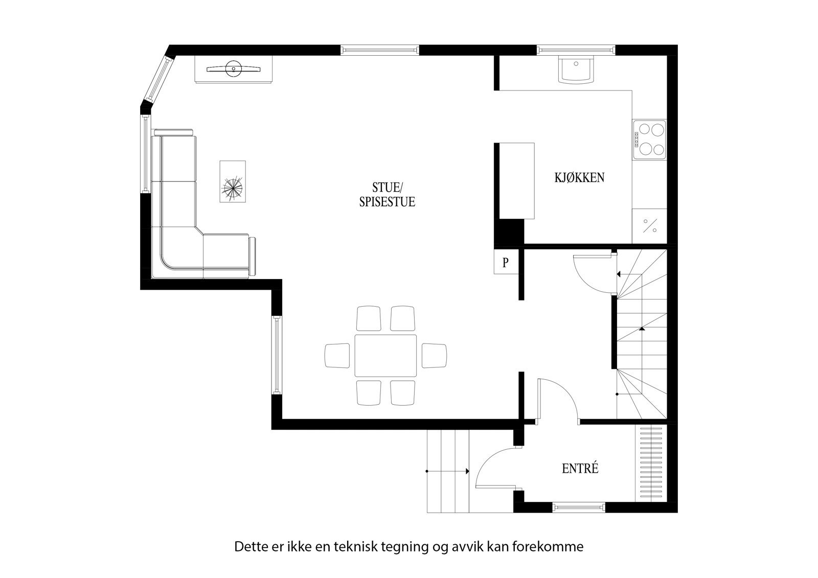 Planløsning 1. etg Galleribilde