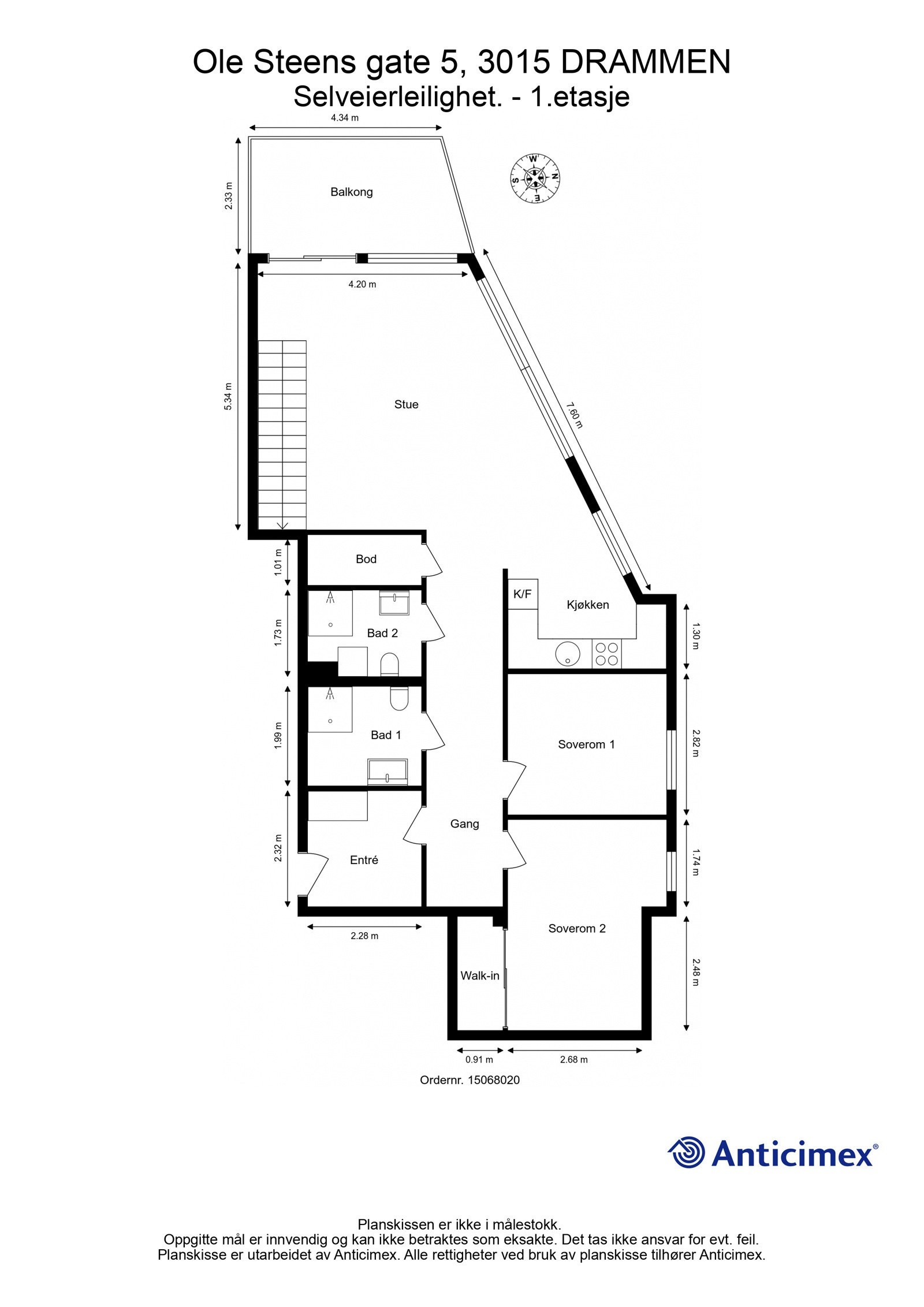 Planløsningen i hovedetasjen (4.etg.) Galleribilde